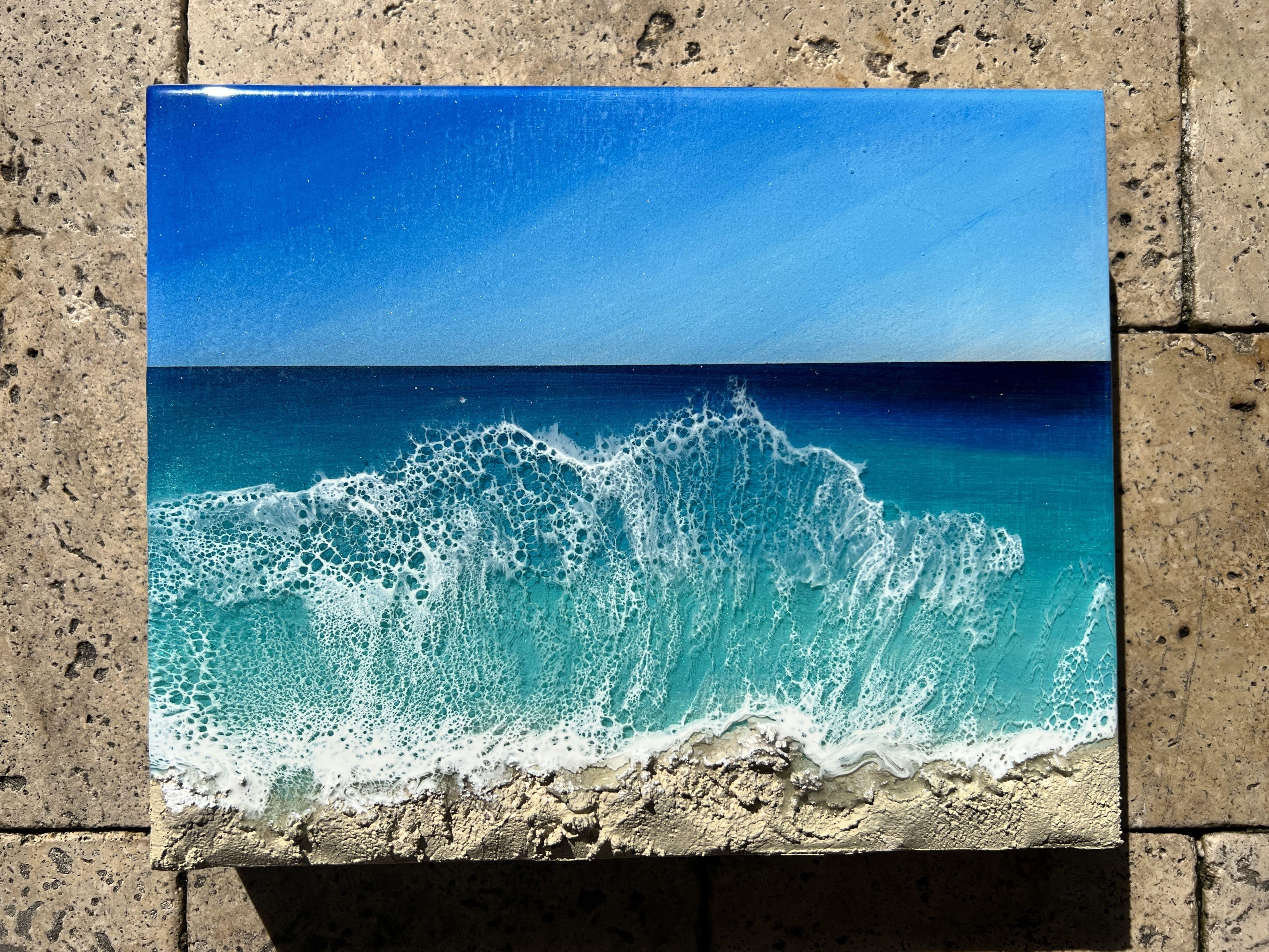Eine Welle ist genug, Malerei, Acryl auf MDF-Paneel im Angebot 1