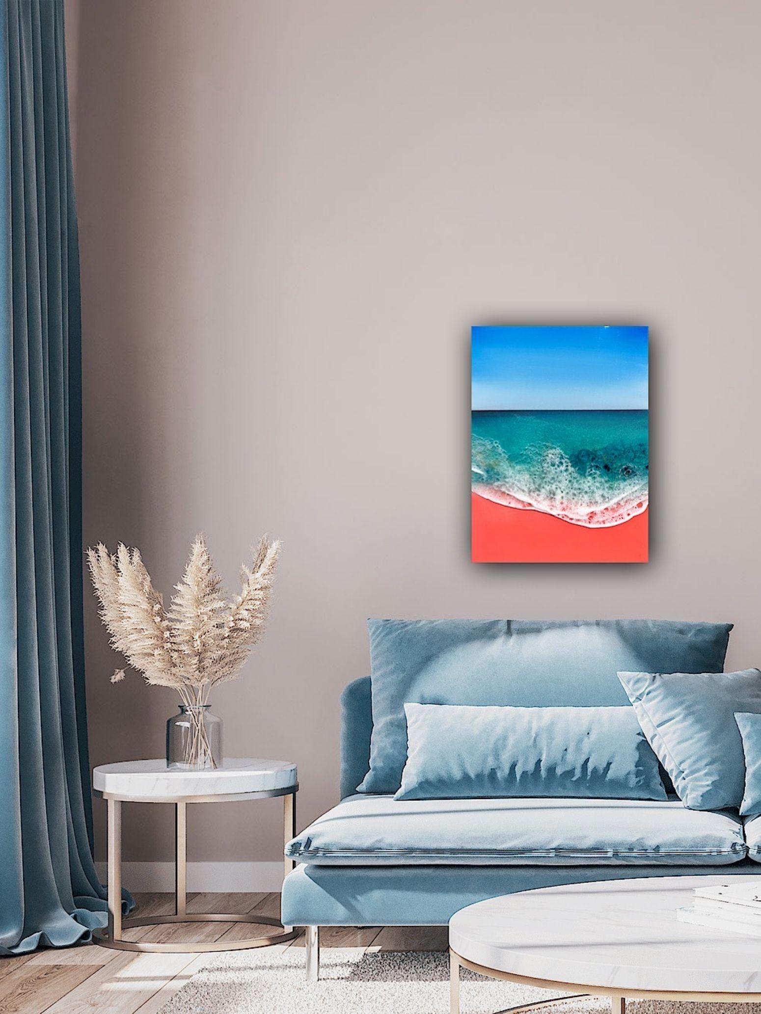 Pink sand beach painting - inspired by the amazing Elafonisi beach on the Crete Island in Greece Dealing with depression, PTSD and anxiety, painting is a form of therapy for me. In this painting I create a peaceful and safe space for the child and
