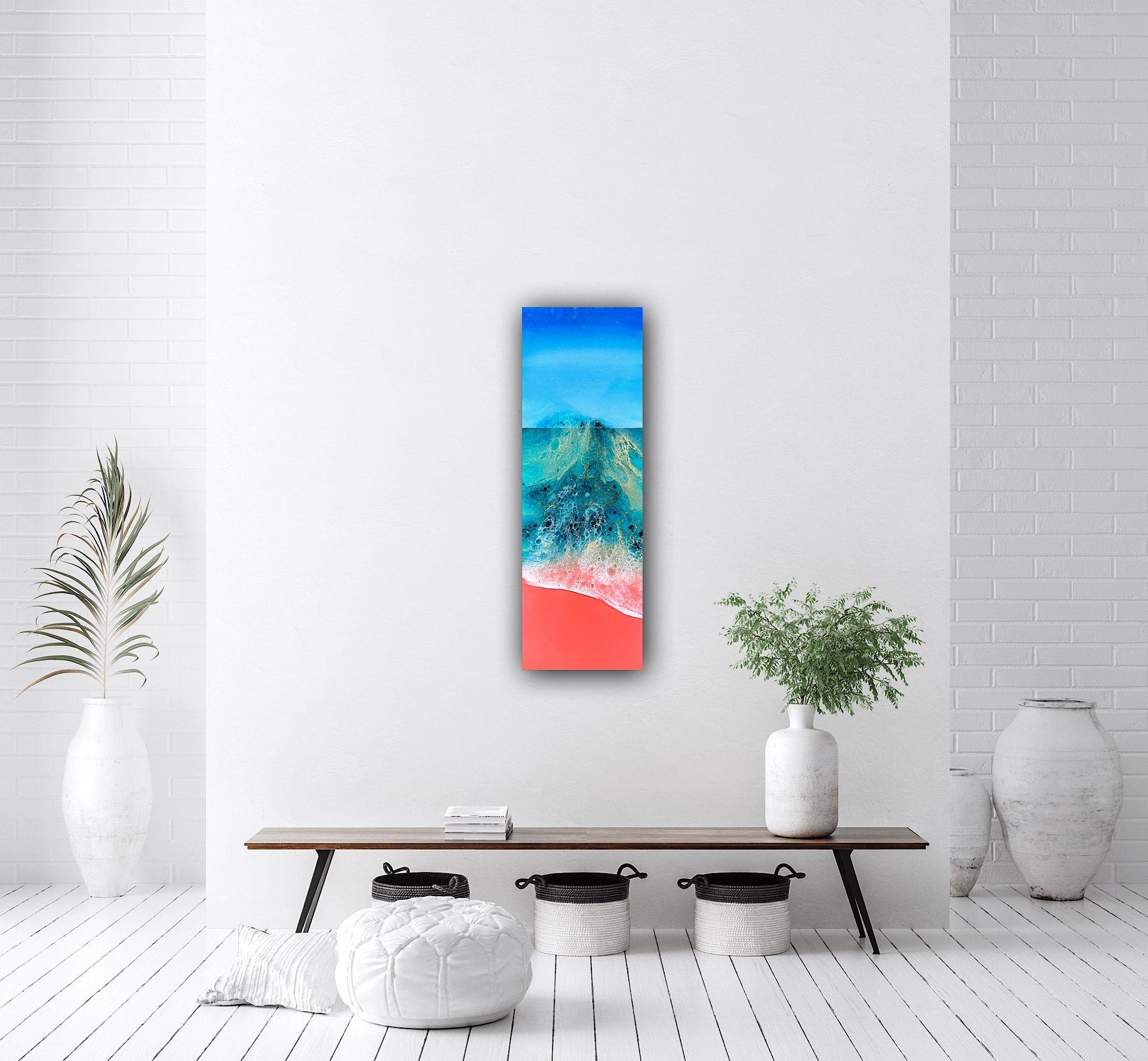 Pink sand beach painting - inspired by the amazing Elafonisi beach on the Crete Island in Greece Dealing with depression, PTSD and anxiety, painting is a form of therapy for me. In this painting I create a peaceful and safe space for the child and