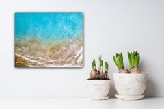 Teal Waves #26, Painting, Acrylic on Wood Panel