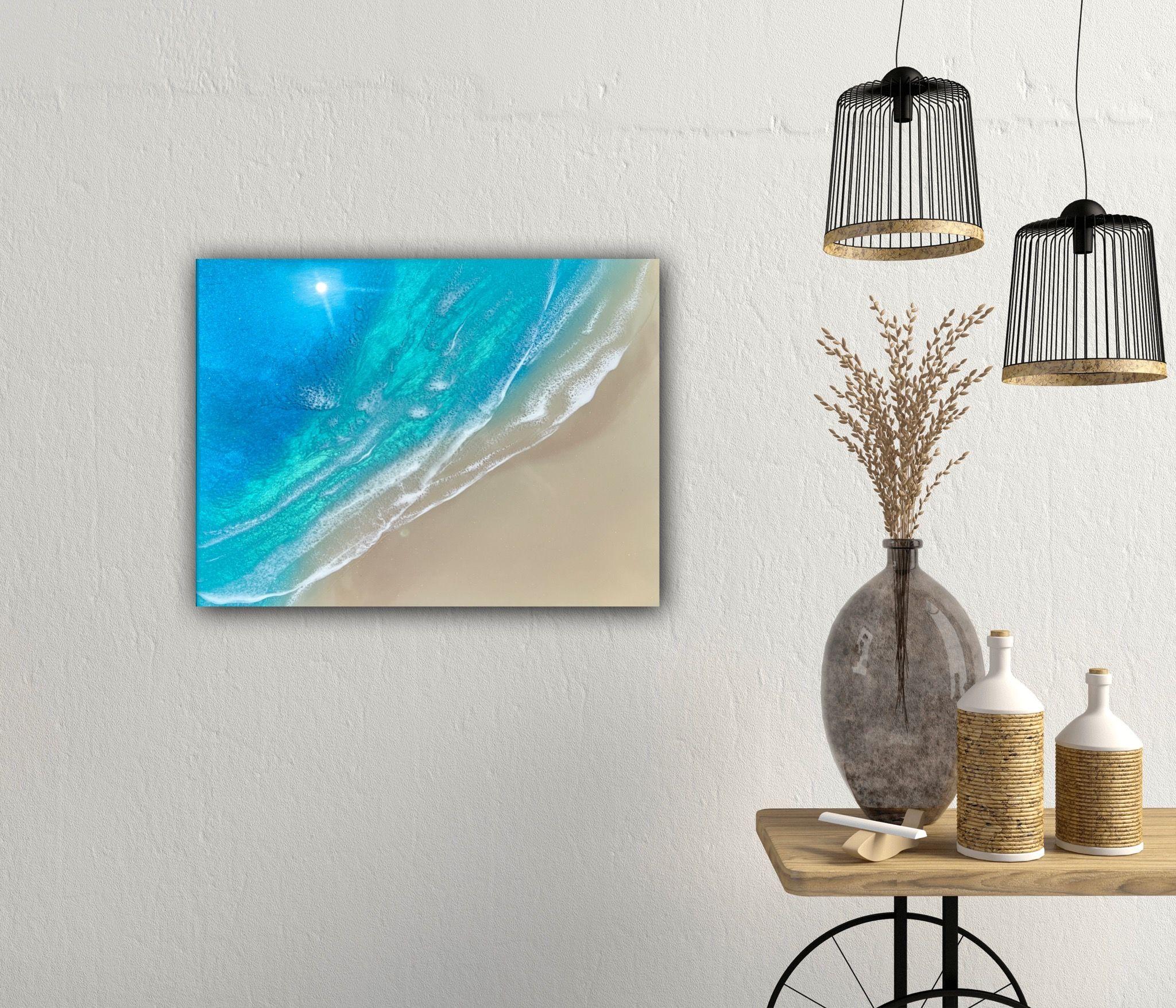 The beach, Painting, Acrylic on Canvas For Sale 3