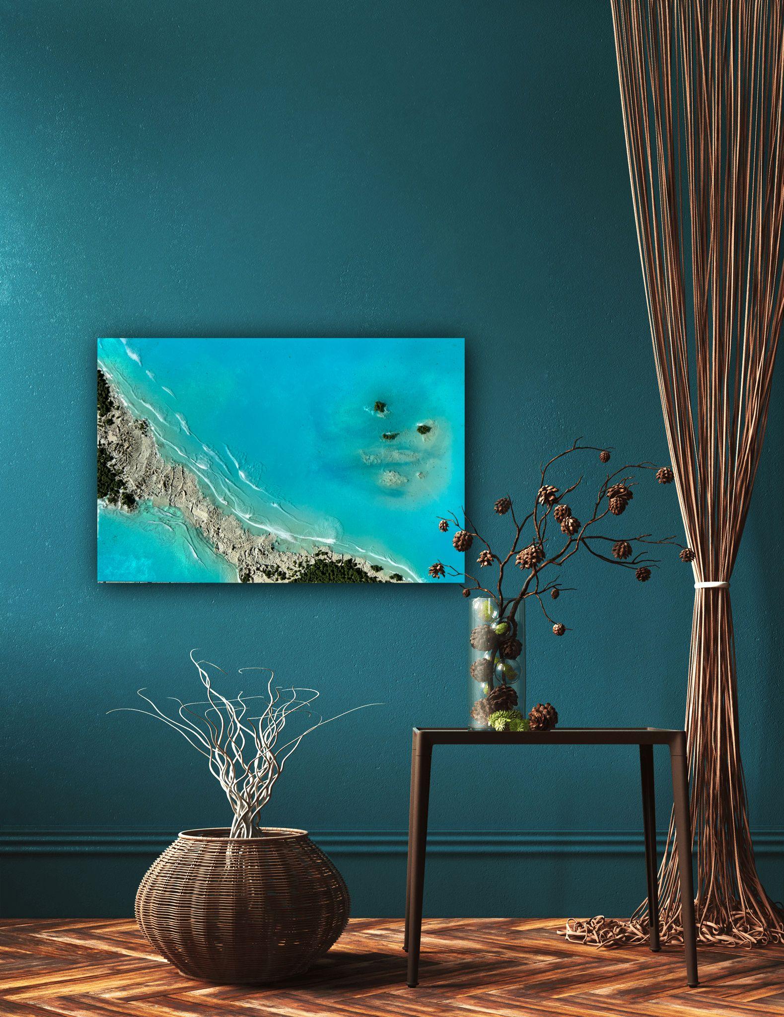 The ocean from the sky, Painting, Acrylic on Canvas For Sale 2