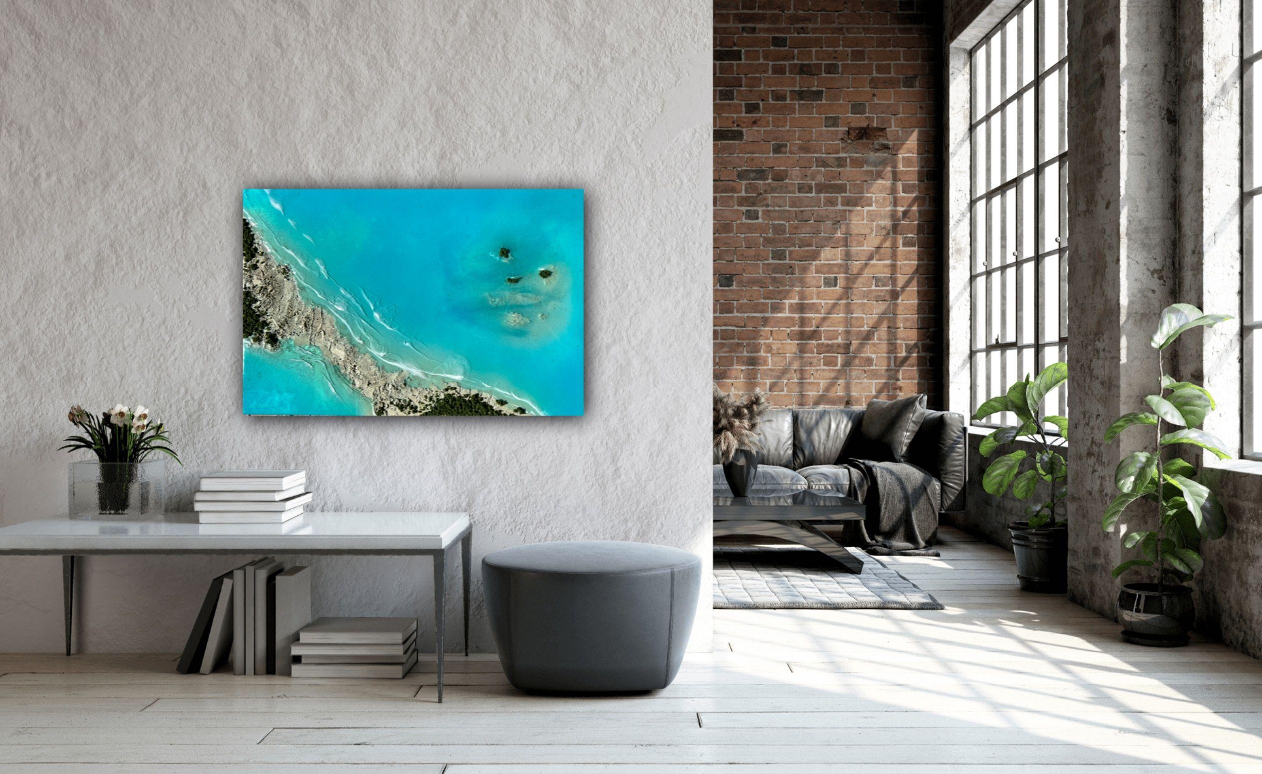 The ocean from the sky, Painting, Acrylic on Canvas For Sale 3