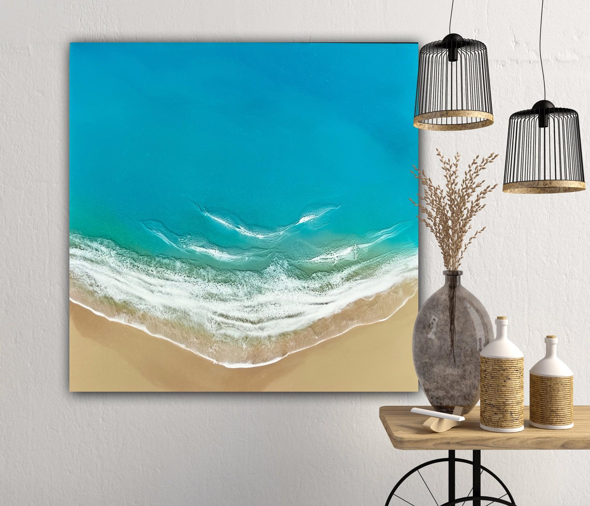 Turquoise Dreams - Abstract Painting by Ana Hefco