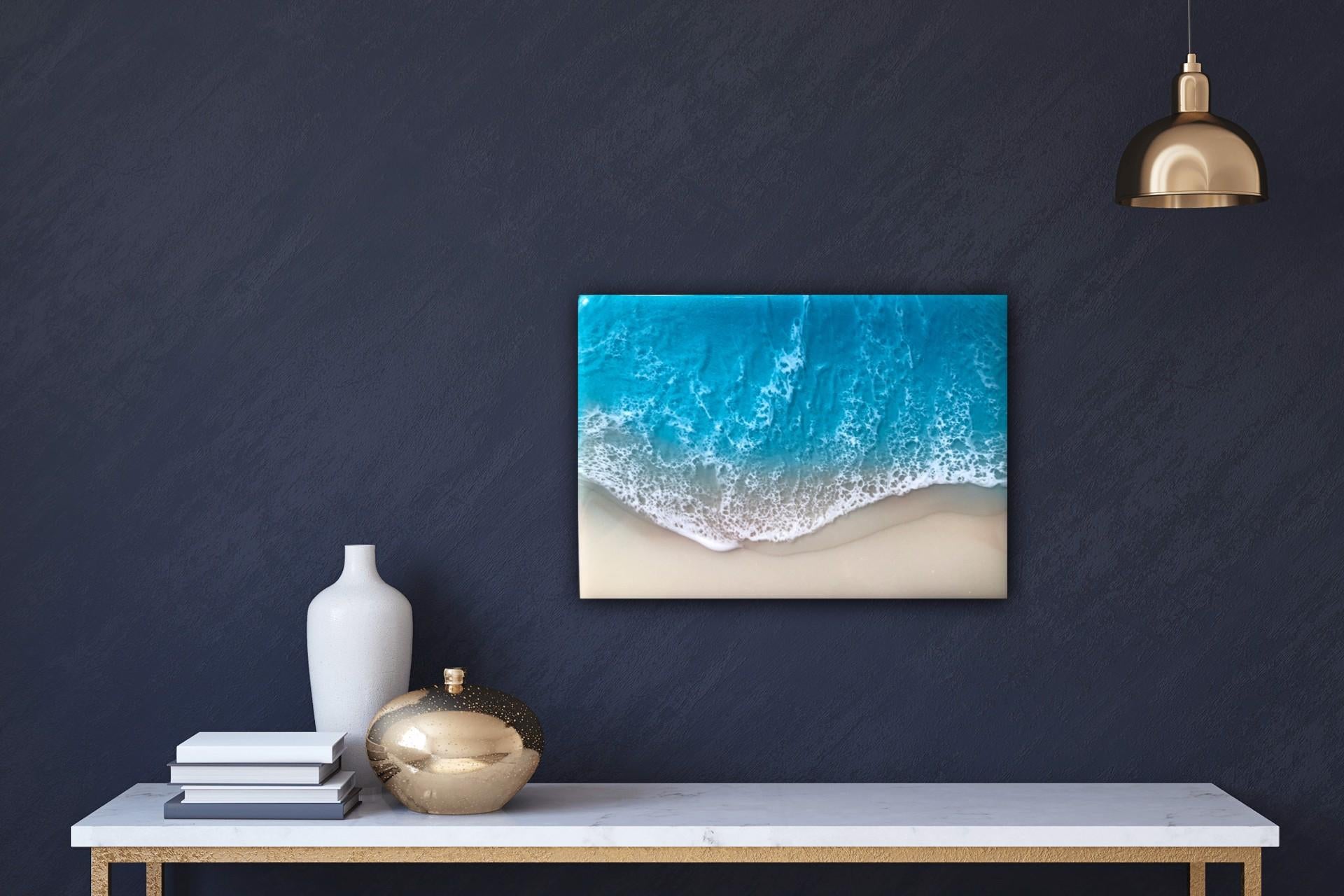 Weißer weißer Sand Strand #27 – Painting von Ana Hefco