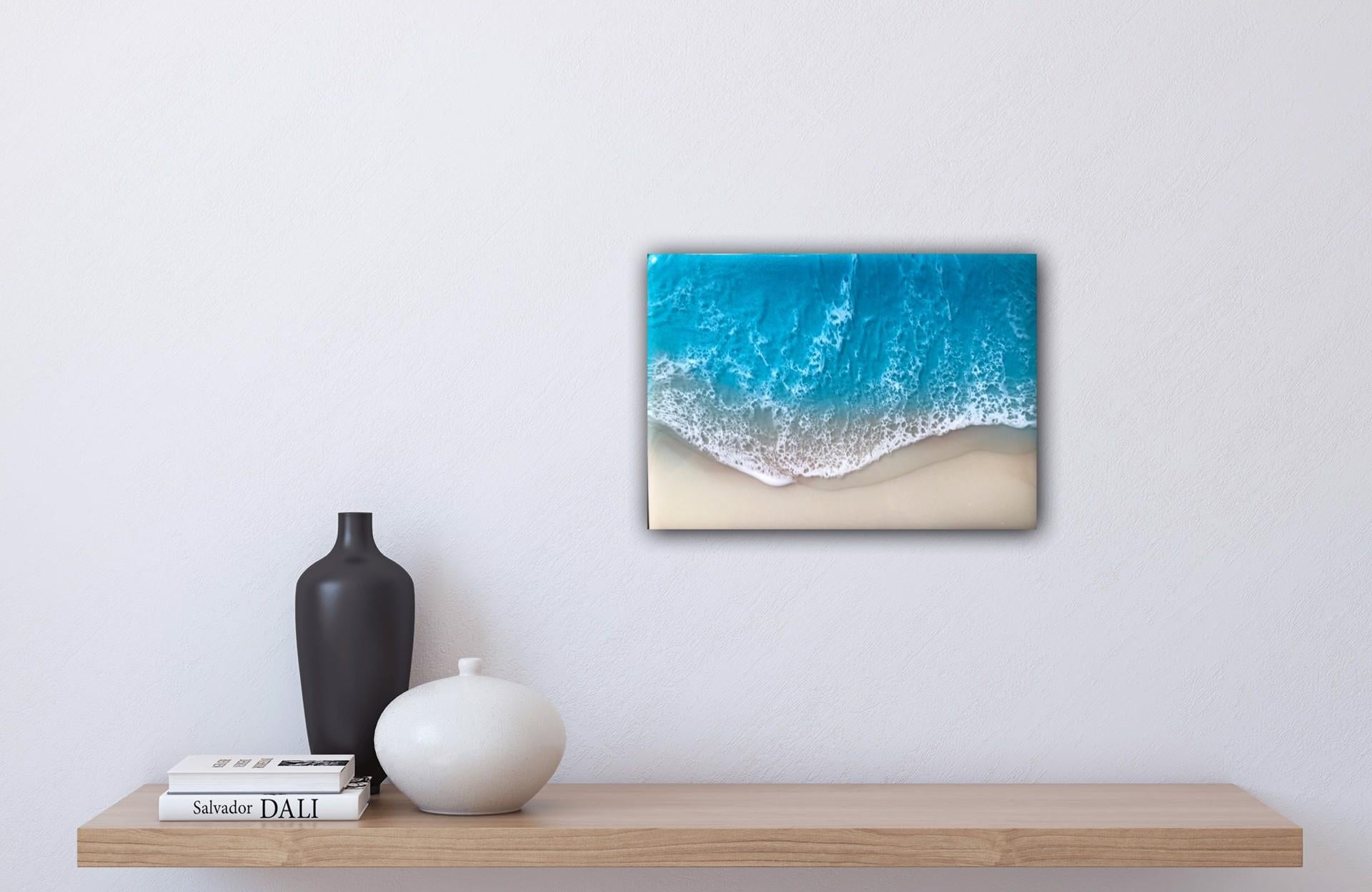 Weißer weißer Sand Strand #27 (Blau), Abstract Painting, von Ana Hefco