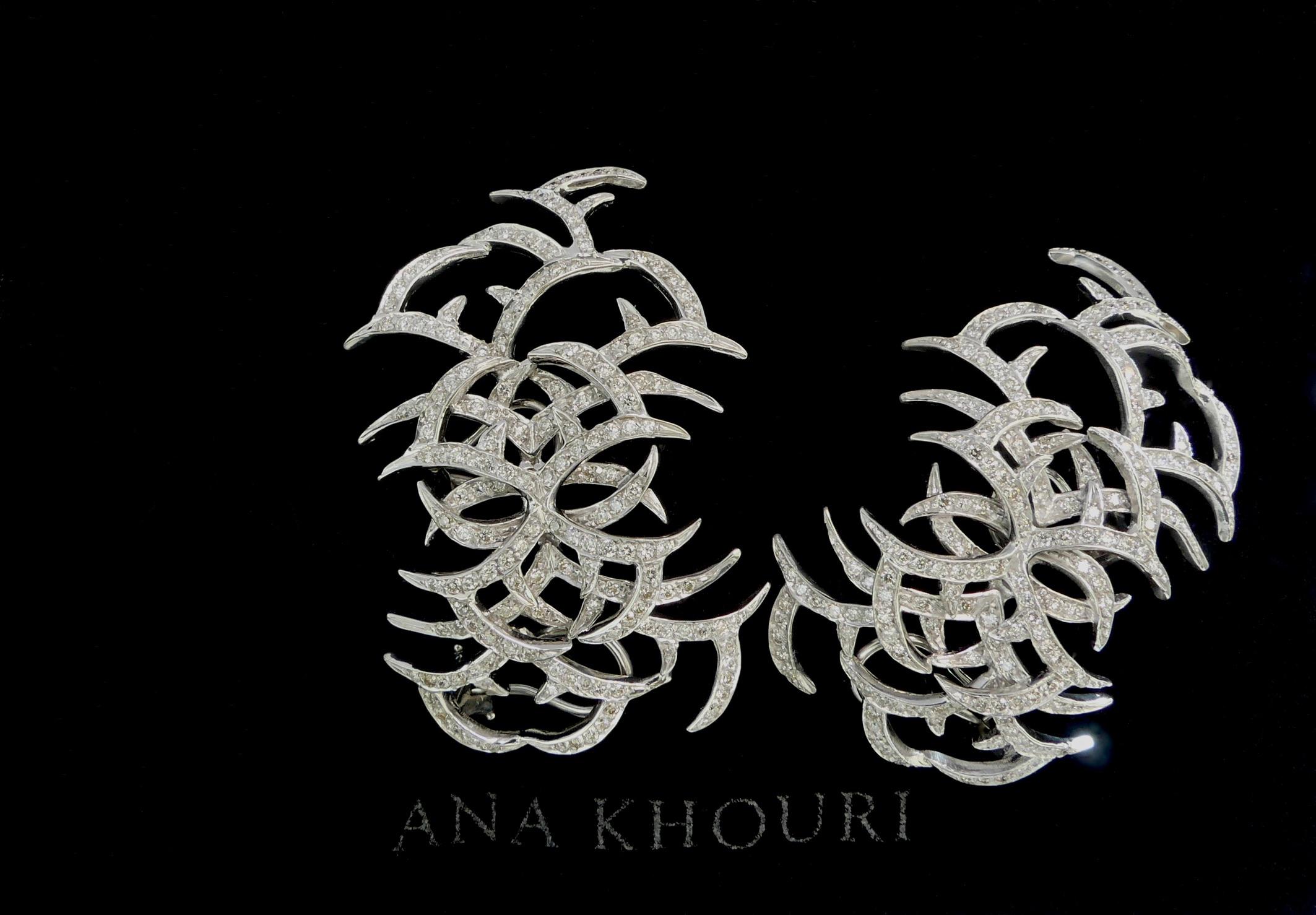 Ana Khouri, Arachnid-Diamant-Ohrringe, 2013 (Rundschliff) im Angebot