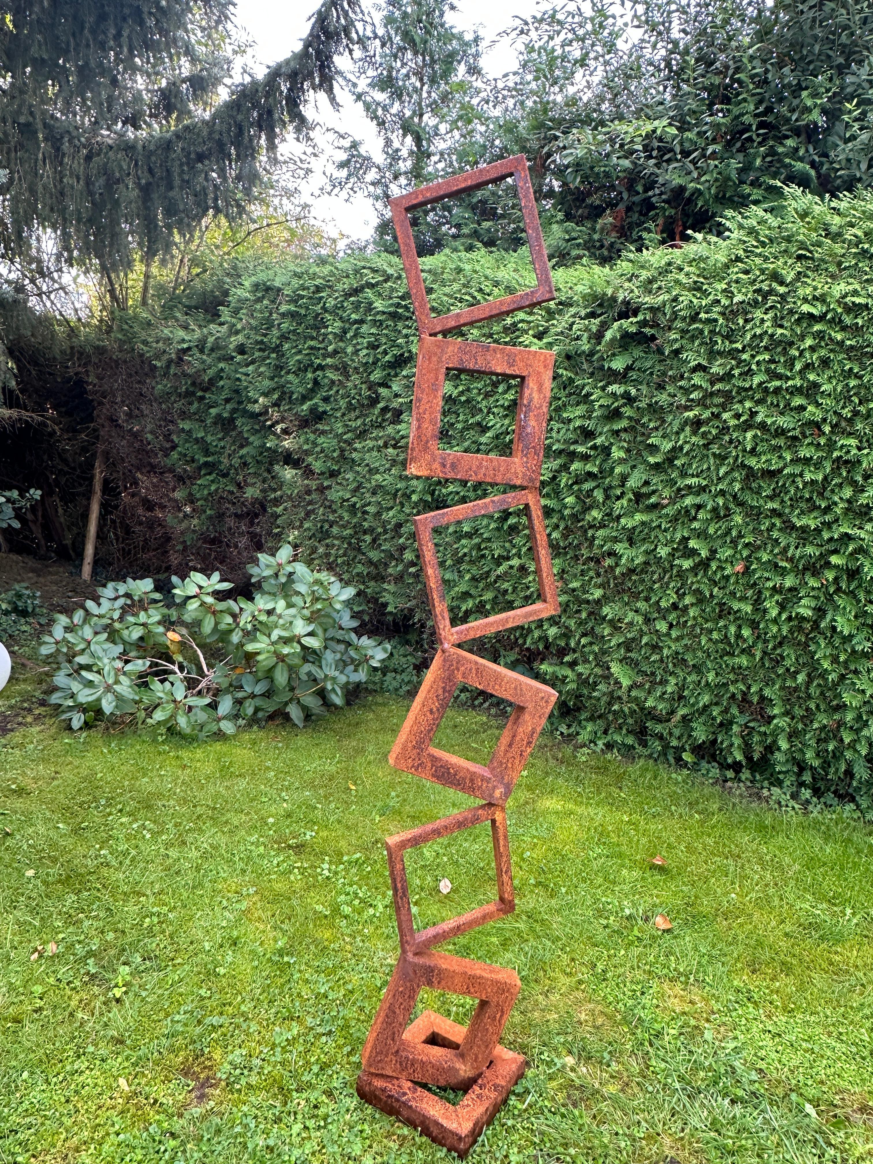 Ana Lucia Barrios Mendoza Abstract Sculpture - Indoor or outdoor garden Sculpture Corten steel abstract