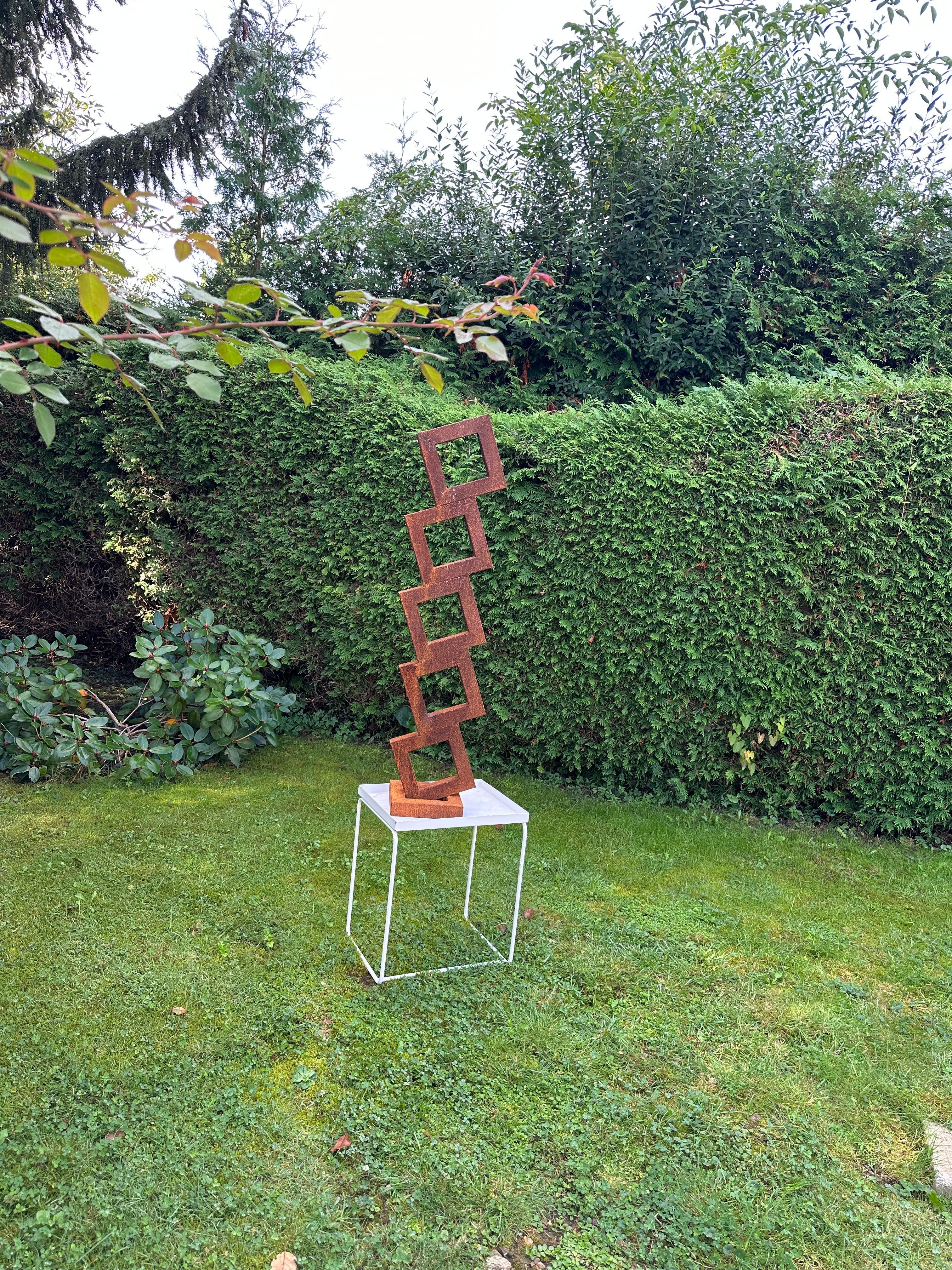 Jardin intérieur ou extérieur Sculpture en acier Corten abstraite par Ana Barrios Mendoza 9