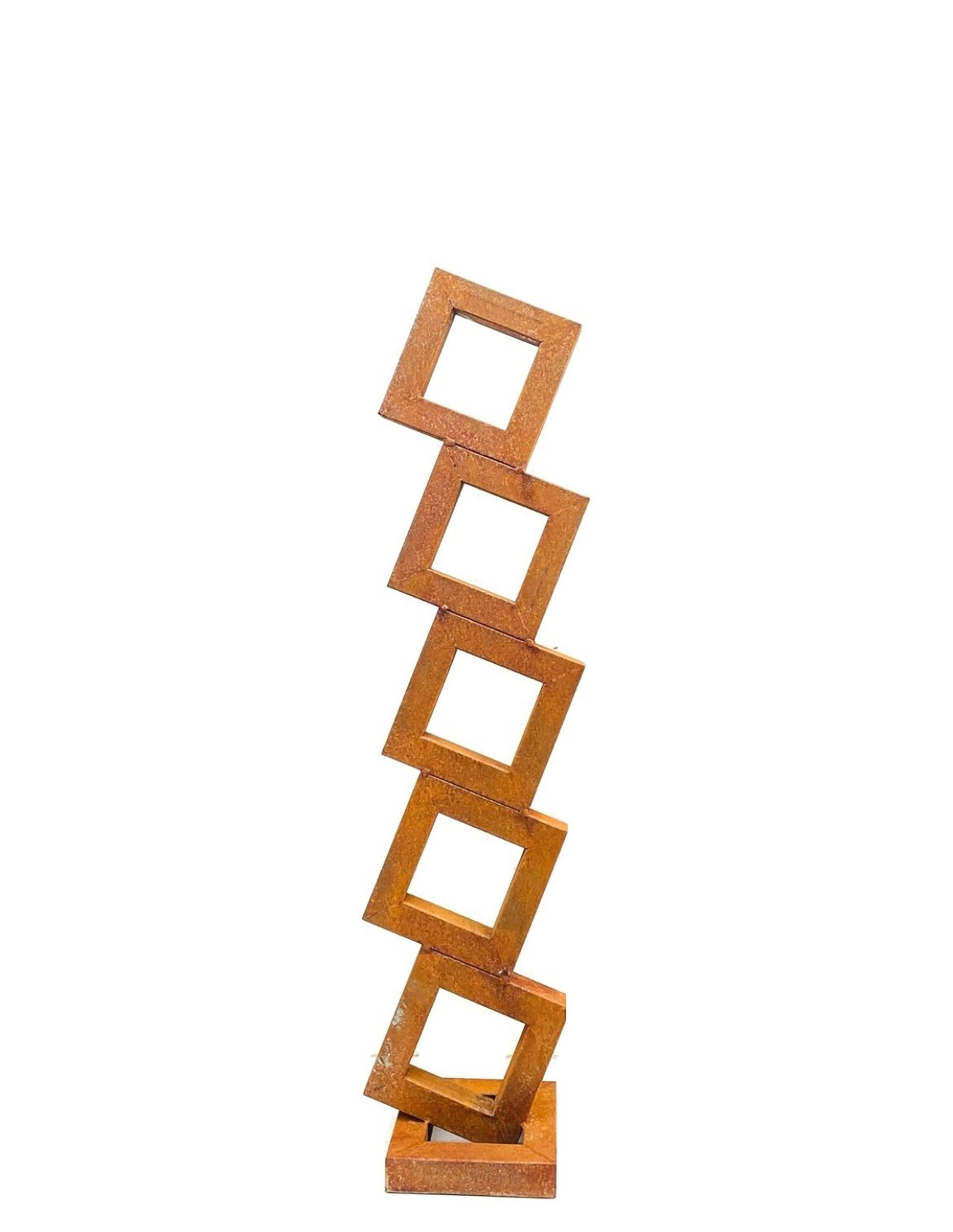 Jardin intérieur ou extérieur Sculpture en acier Corten abstraite par Ana Barrios Mendoza - Gris Abstract Sculpture par Ana Lucia B.M