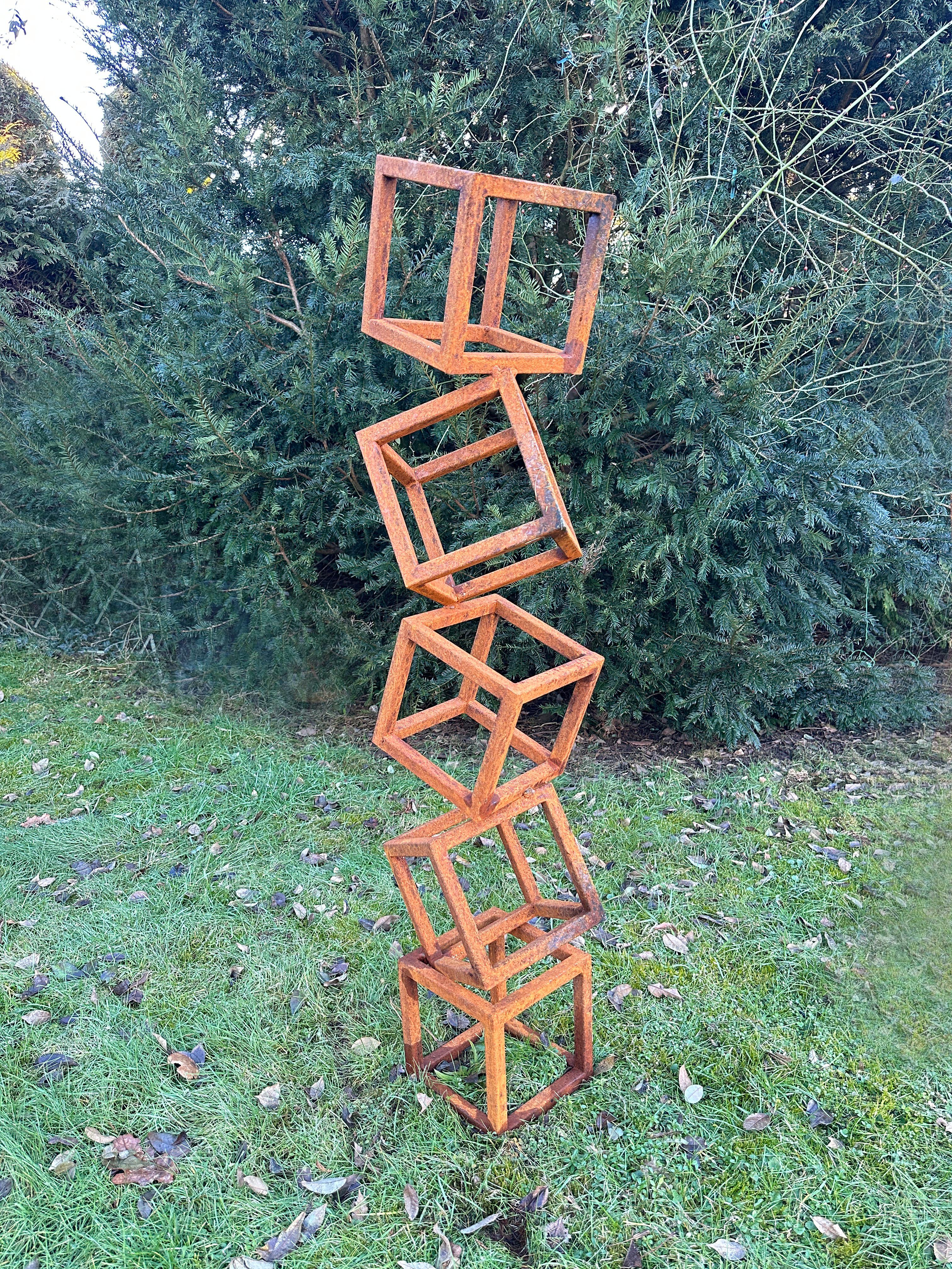 Indoor or outdoor garden Sculpture Corten steel abstract by Ana Barrios Mendoza - Gray Abstract Sculpture by Ana Lucia B.M
