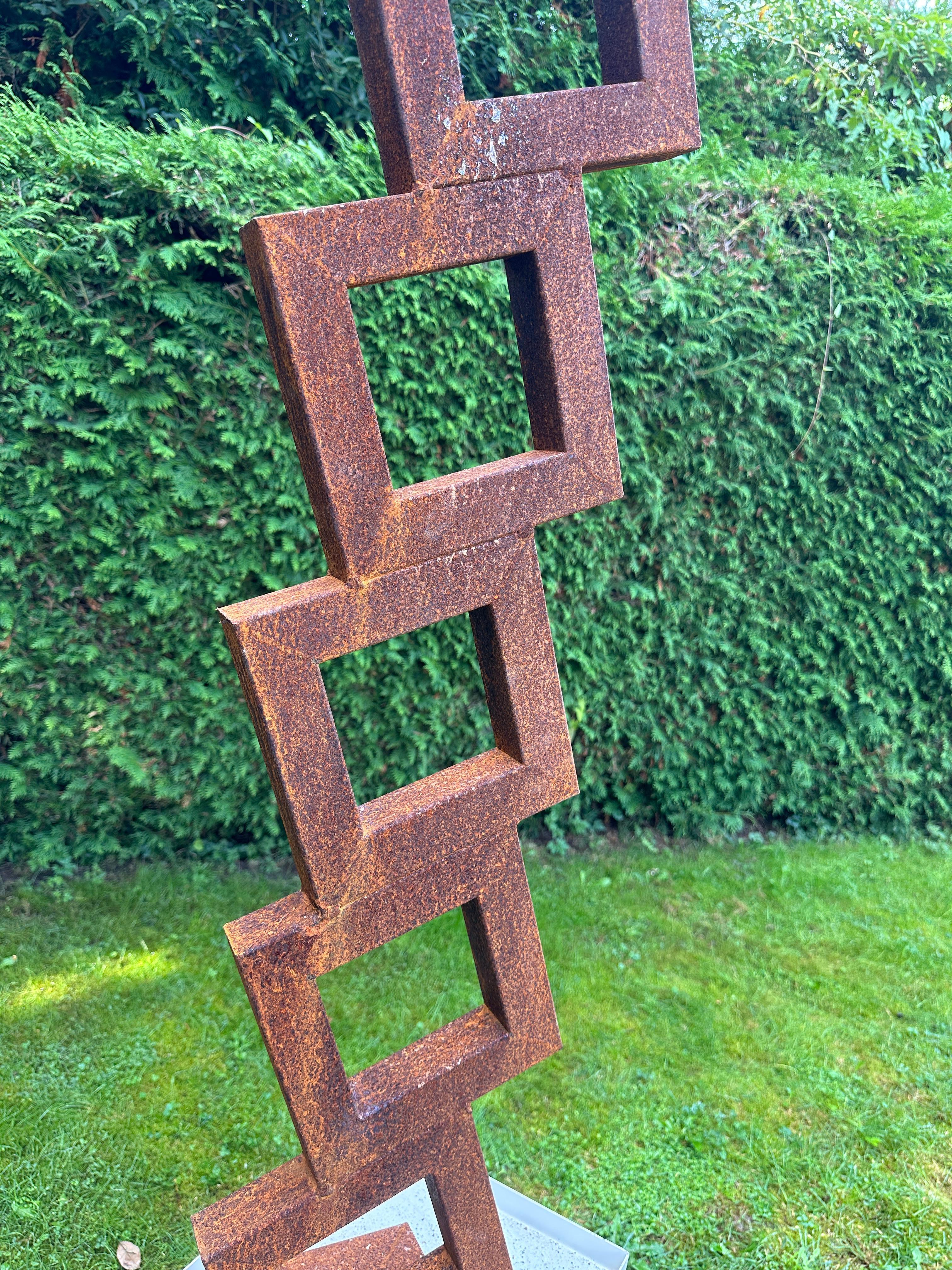 Jardin intérieur ou extérieur Sculpture en acier Corten abstraite par Ana Barrios Mendoza 1