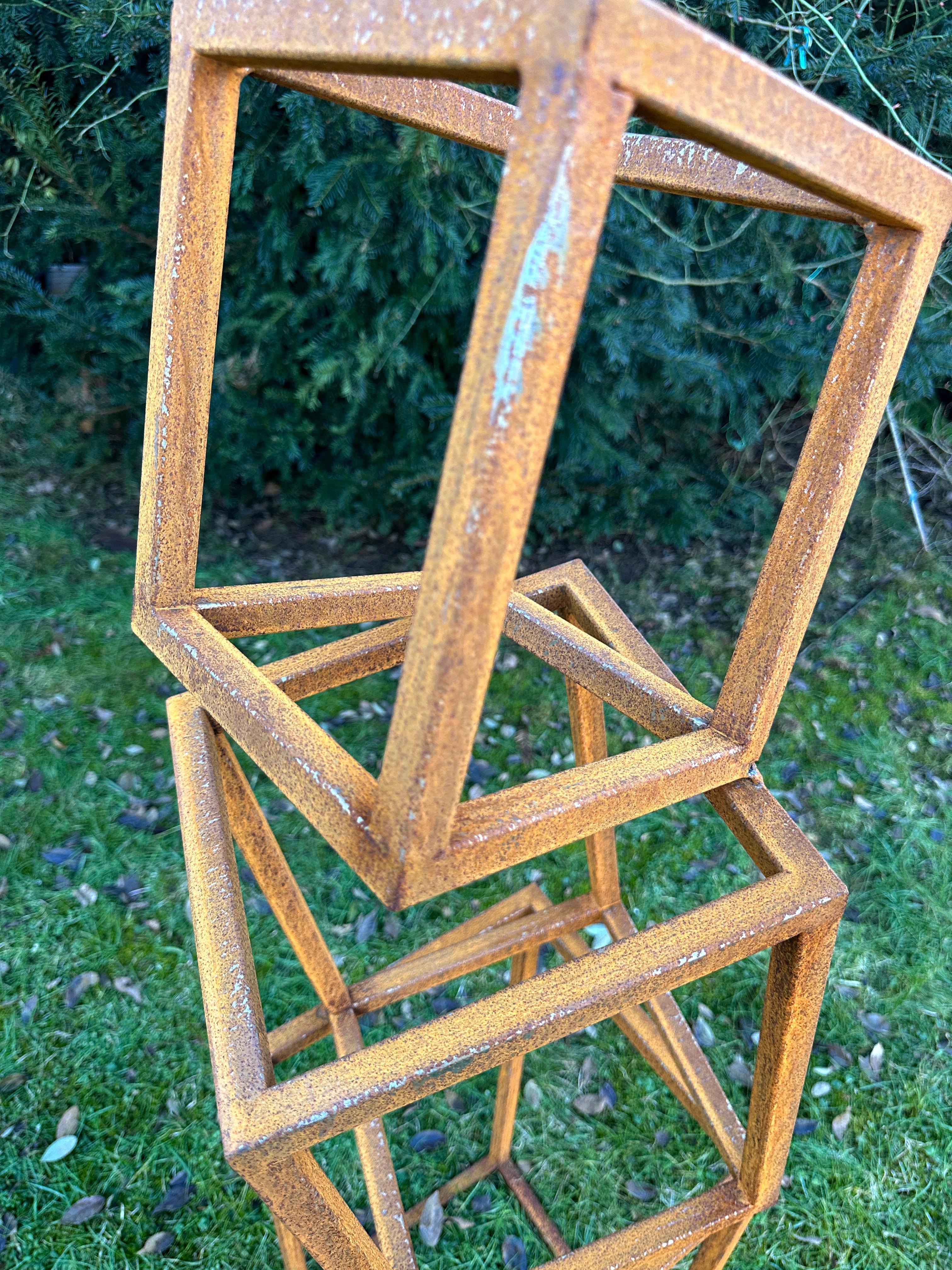 Indoor oder Outdoor Garten Skulptur Cortenstahl abstrakt von Ana Barrios Mendoza im Angebot 1