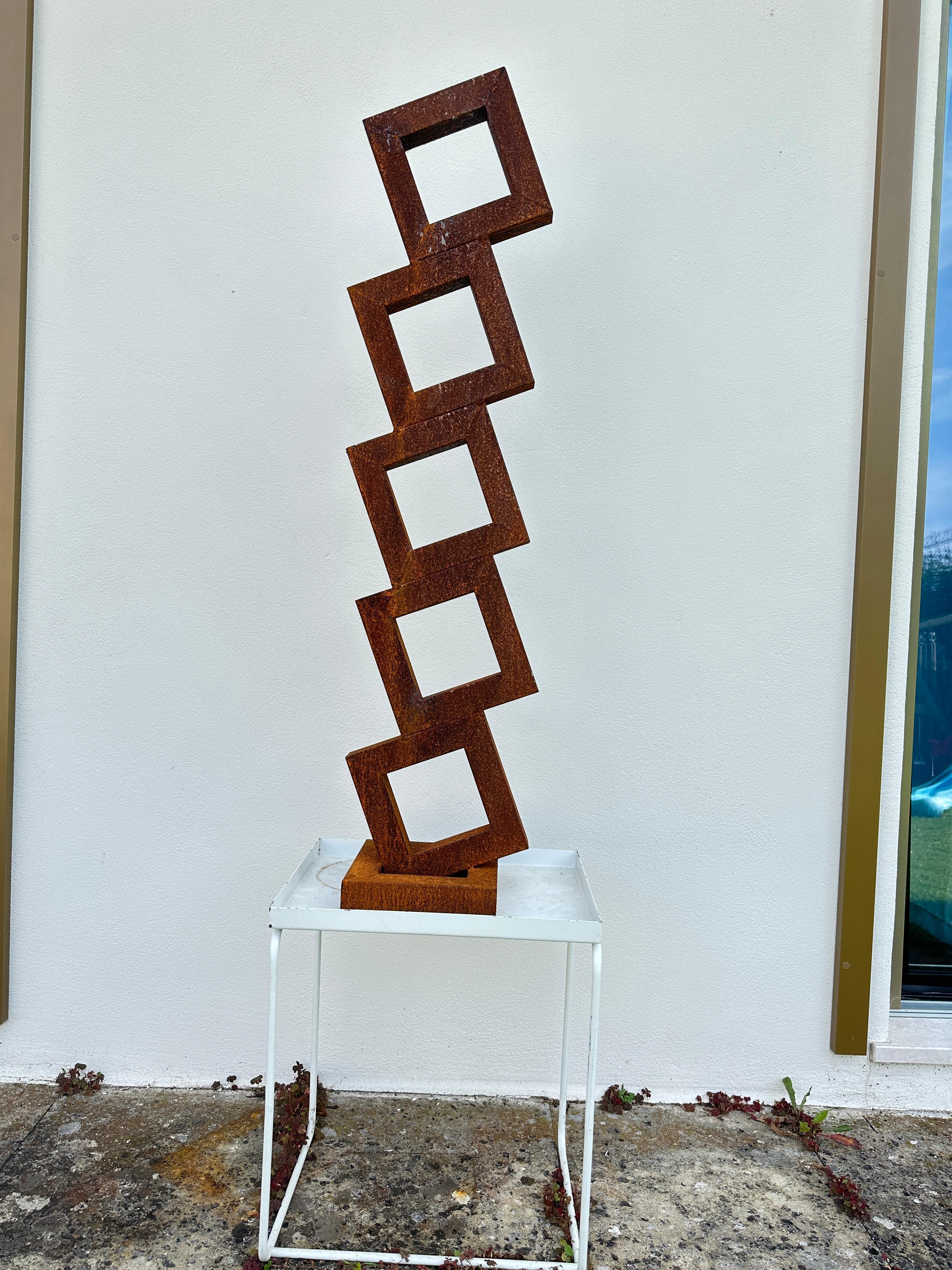Jardin intérieur ou extérieur Sculpture en acier Corten abstraite par Ana Barrios Mendoza 4