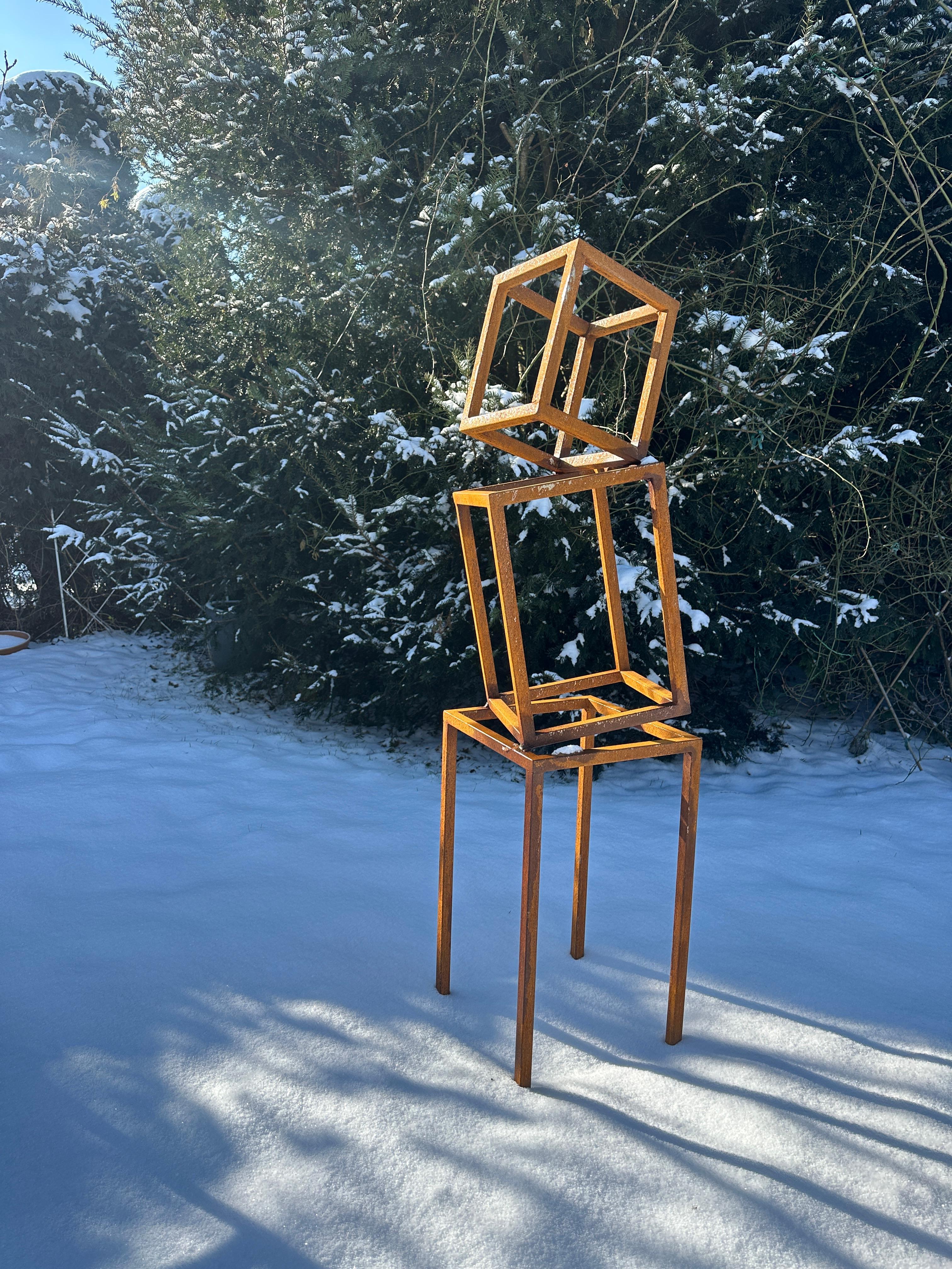 Indoor oder Outdoor Garten Skulptur Cortenstahl abstrakt von Ana Barrios Mendoza im Angebot 4