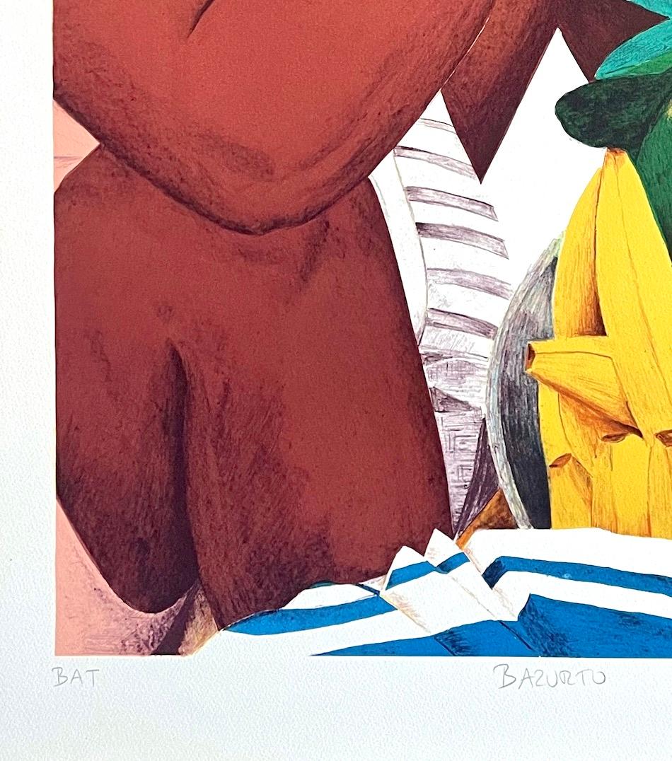 BAZURTO Cartagena Mercado Litografía Firmada, Arte Afrocolombiano, Latinoamericano - Print Contemporáneo de Ana Mercedes Hoyos