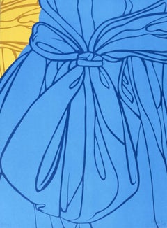 Dress and Bow (Blue), Signed Pop Art Lithograph by Ana Mercedes Hoyos