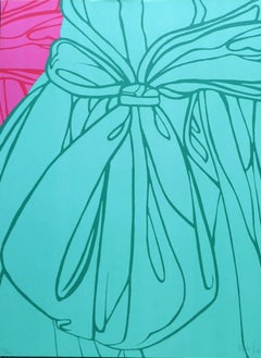 Dress and Bow (Green), Signed Pop Art Lithograph by Ana Mercedes Hoyos