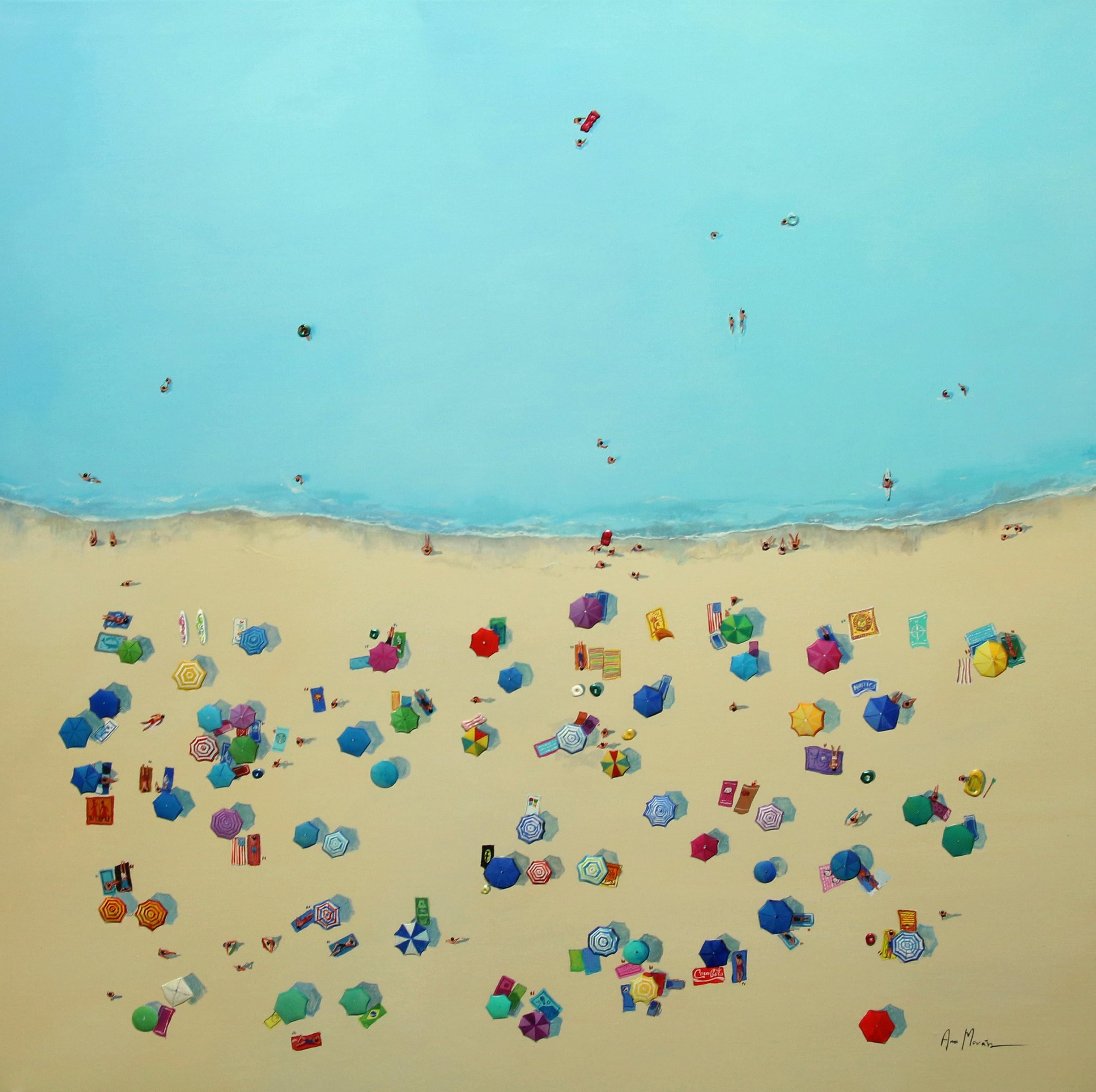 Ana Moran Landscape Painting - Beach Party