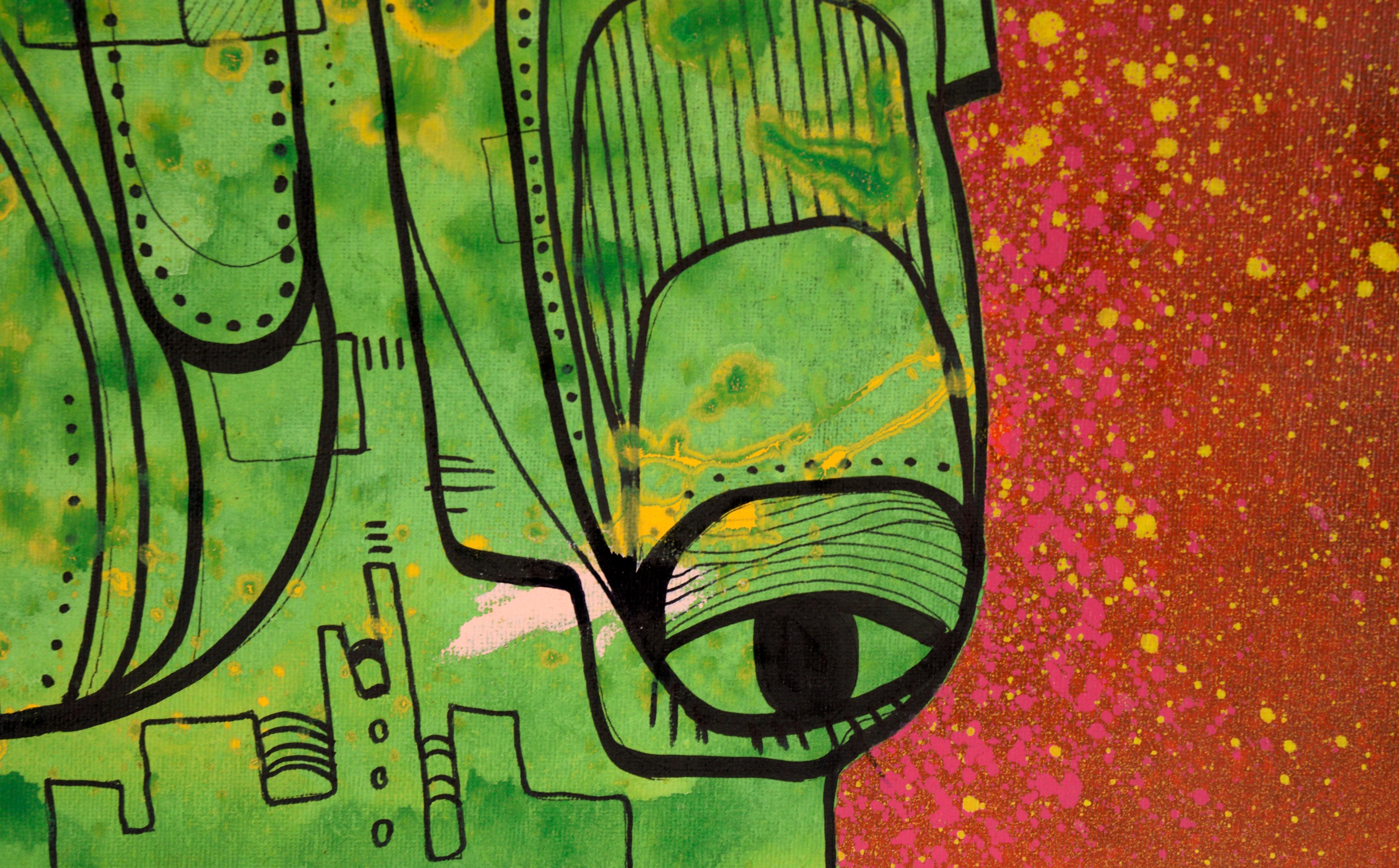 The Once and Future King - Surreal Abstract in Acrylic on Canvas For Sale 1