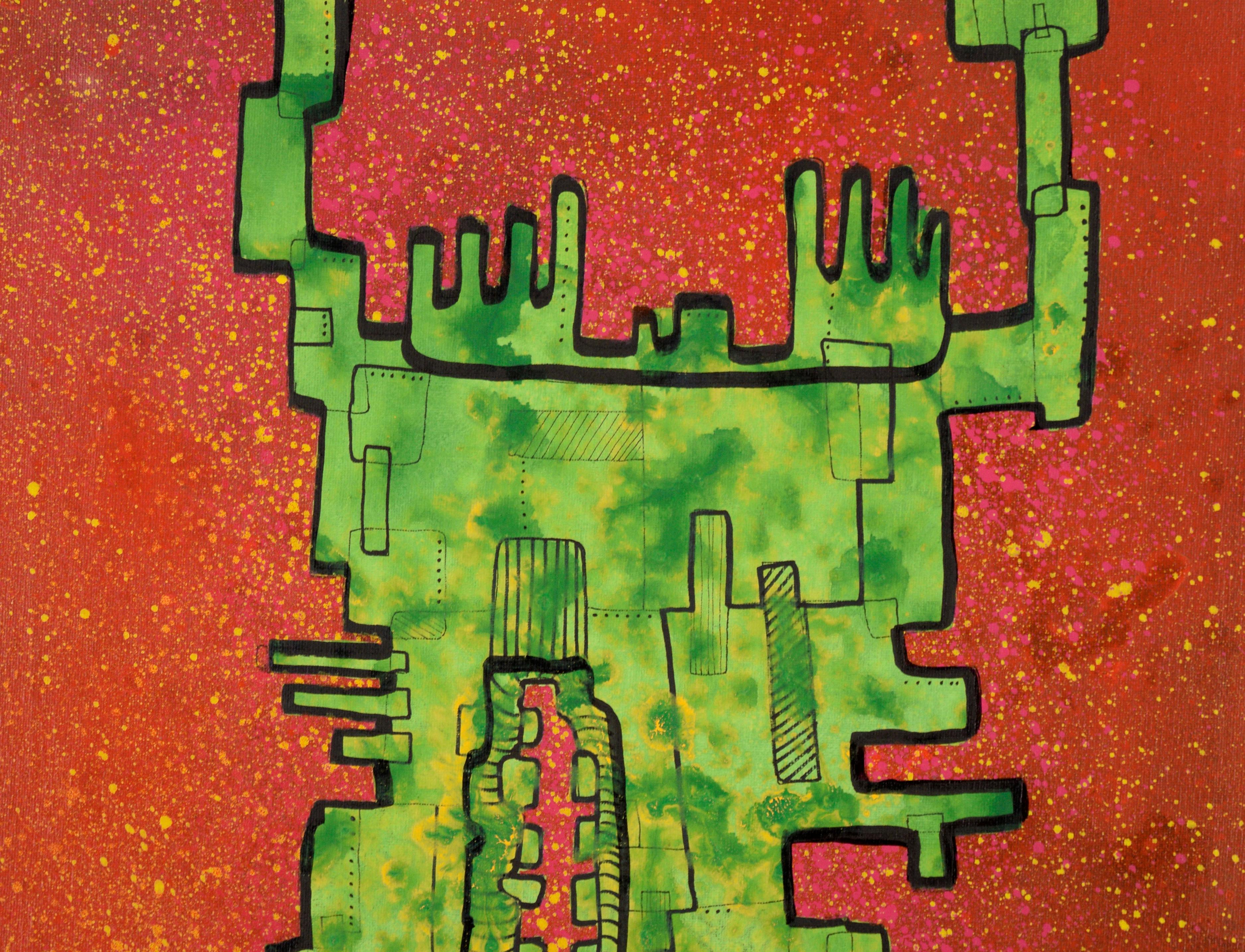 The Once and Future King - Surreal Abstract in Acrylic on Canvas For Sale 3