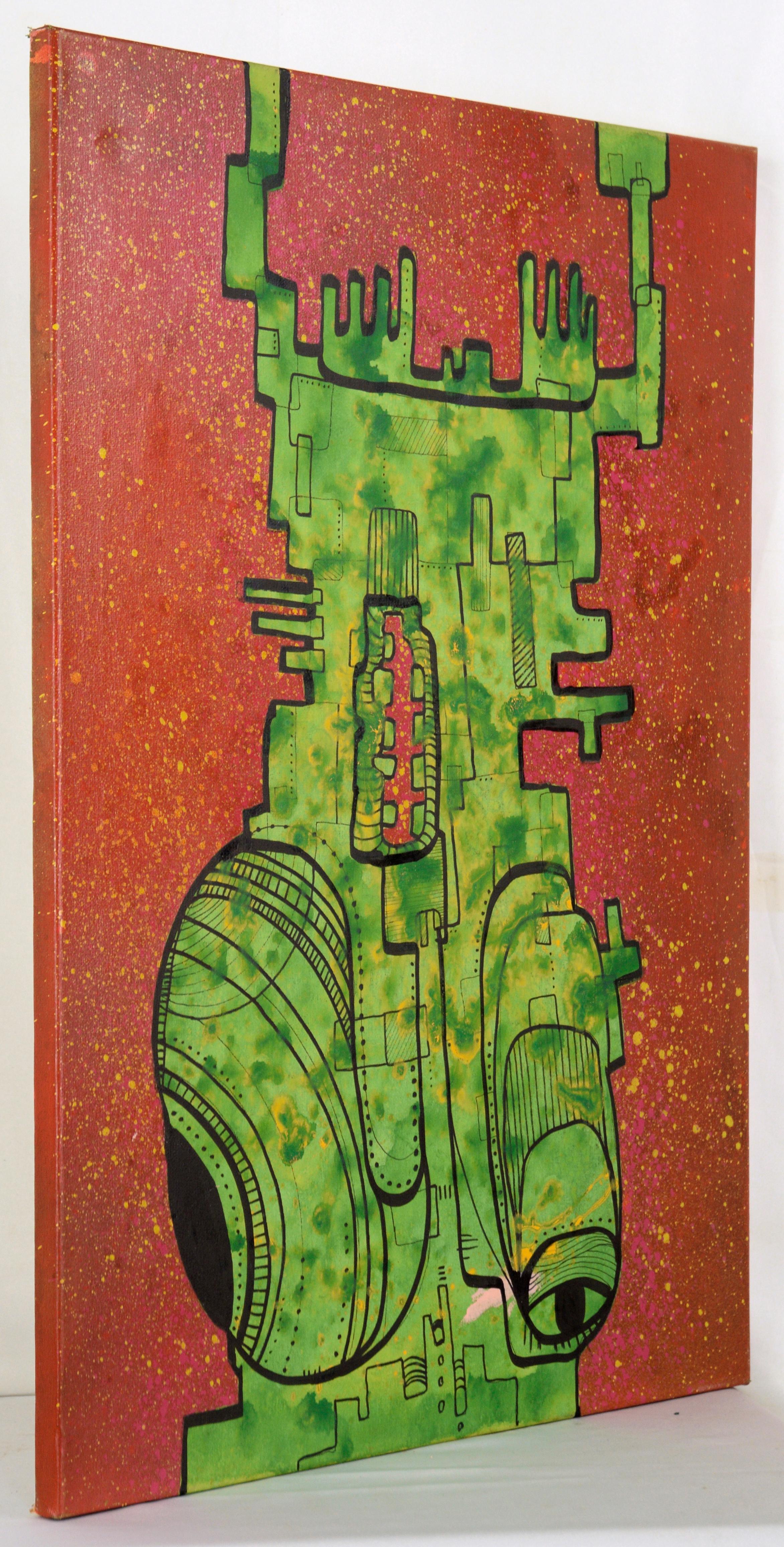 The Once and Future King - Surreal Abstract in Acrylic on Canvas For Sale 4