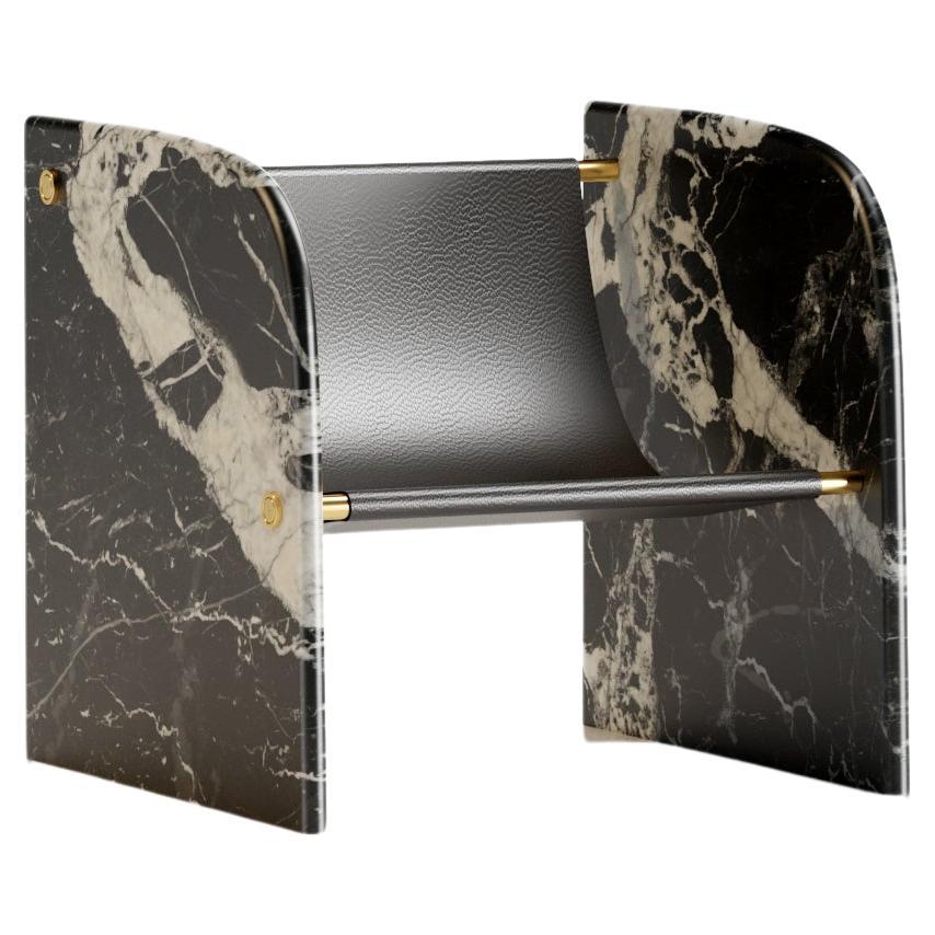 Ana Nero Antico Marble Chair by Serafini For Sale