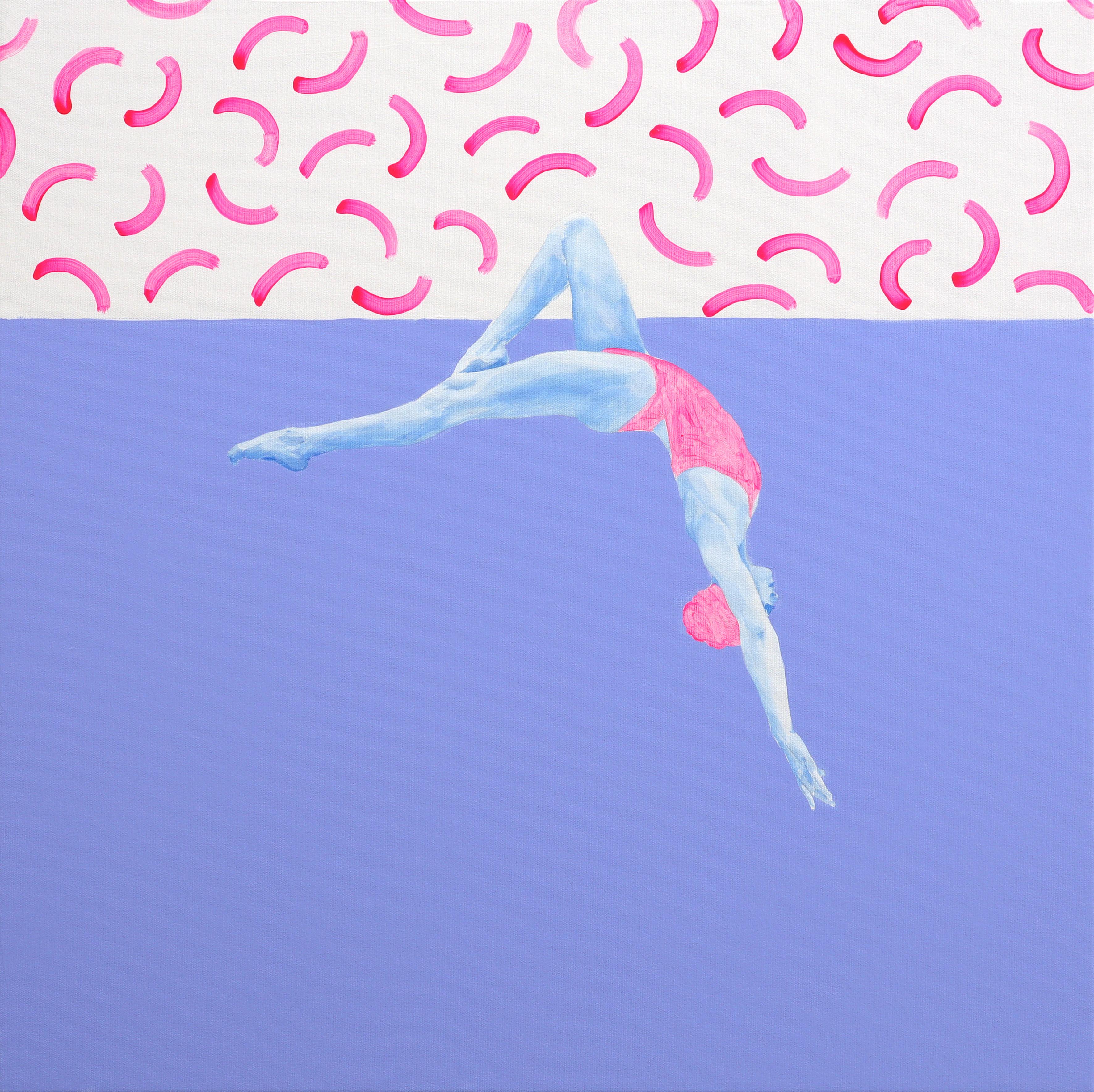 La piscina de David de día - pintura figurativa, pintura de paisaje en venta 1