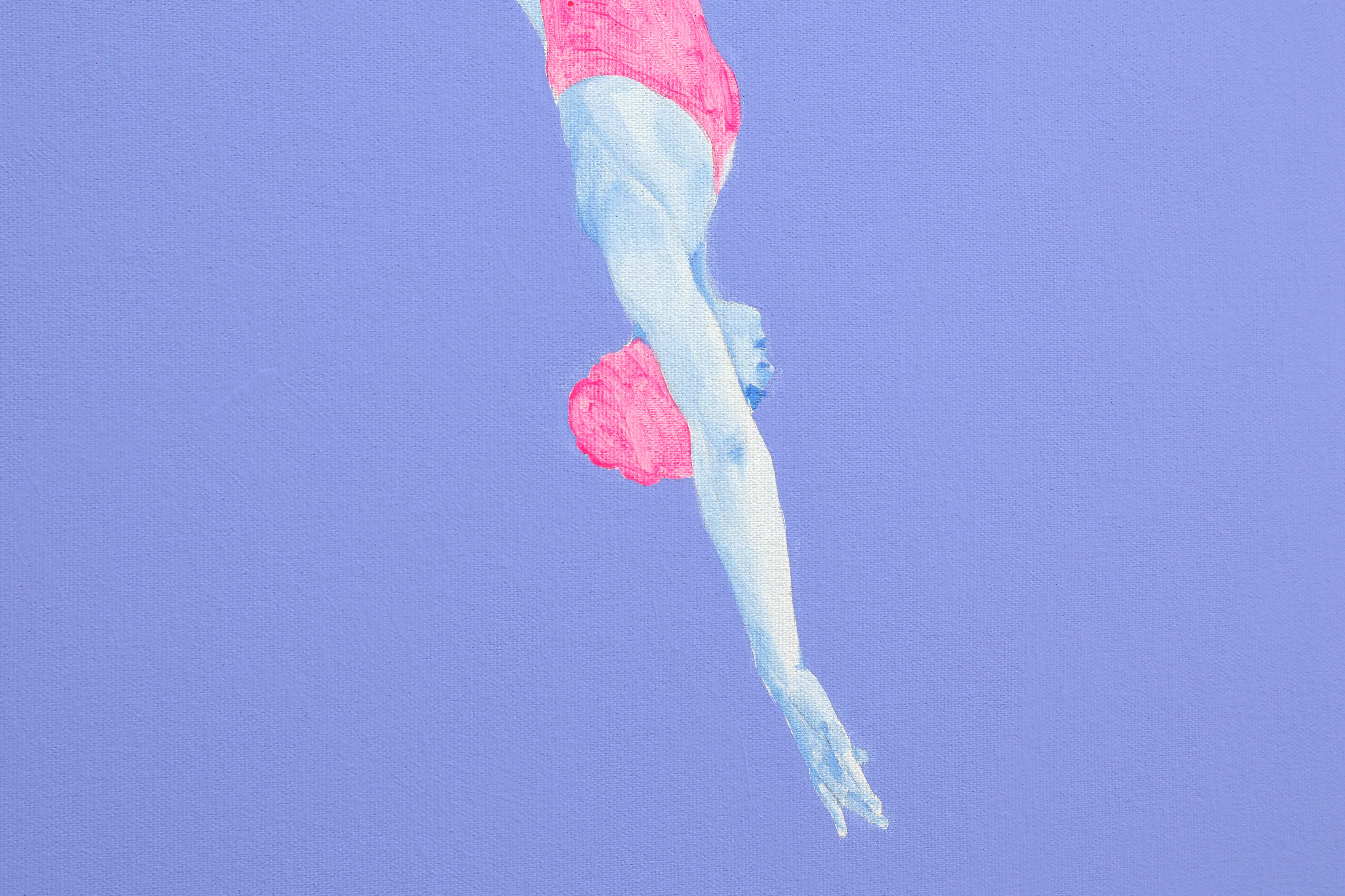 La piscina de David de día - pintura figurativa, pintura de paisaje en venta 2