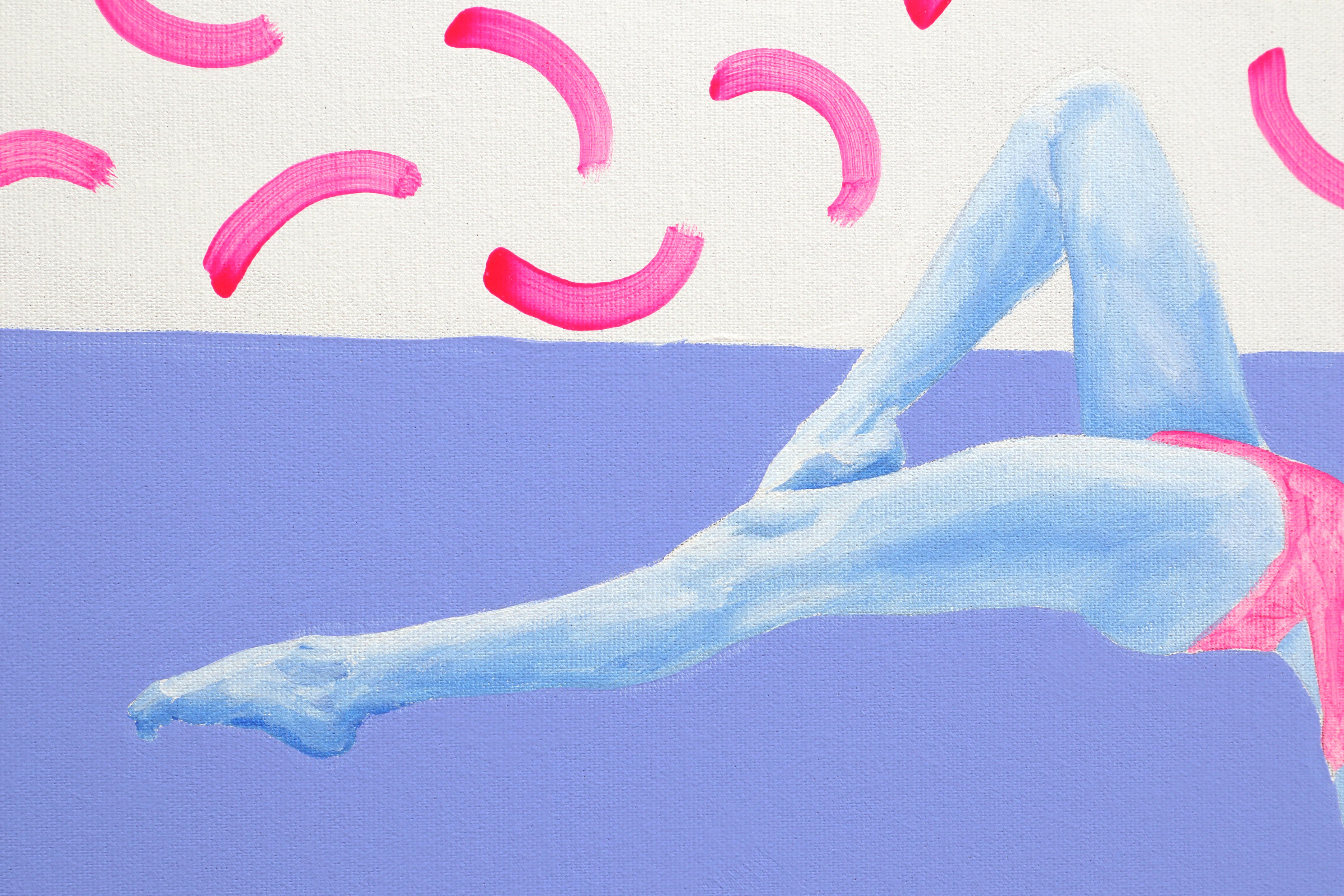 La piscina de David de día - pintura figurativa, pintura de paisaje en venta 3