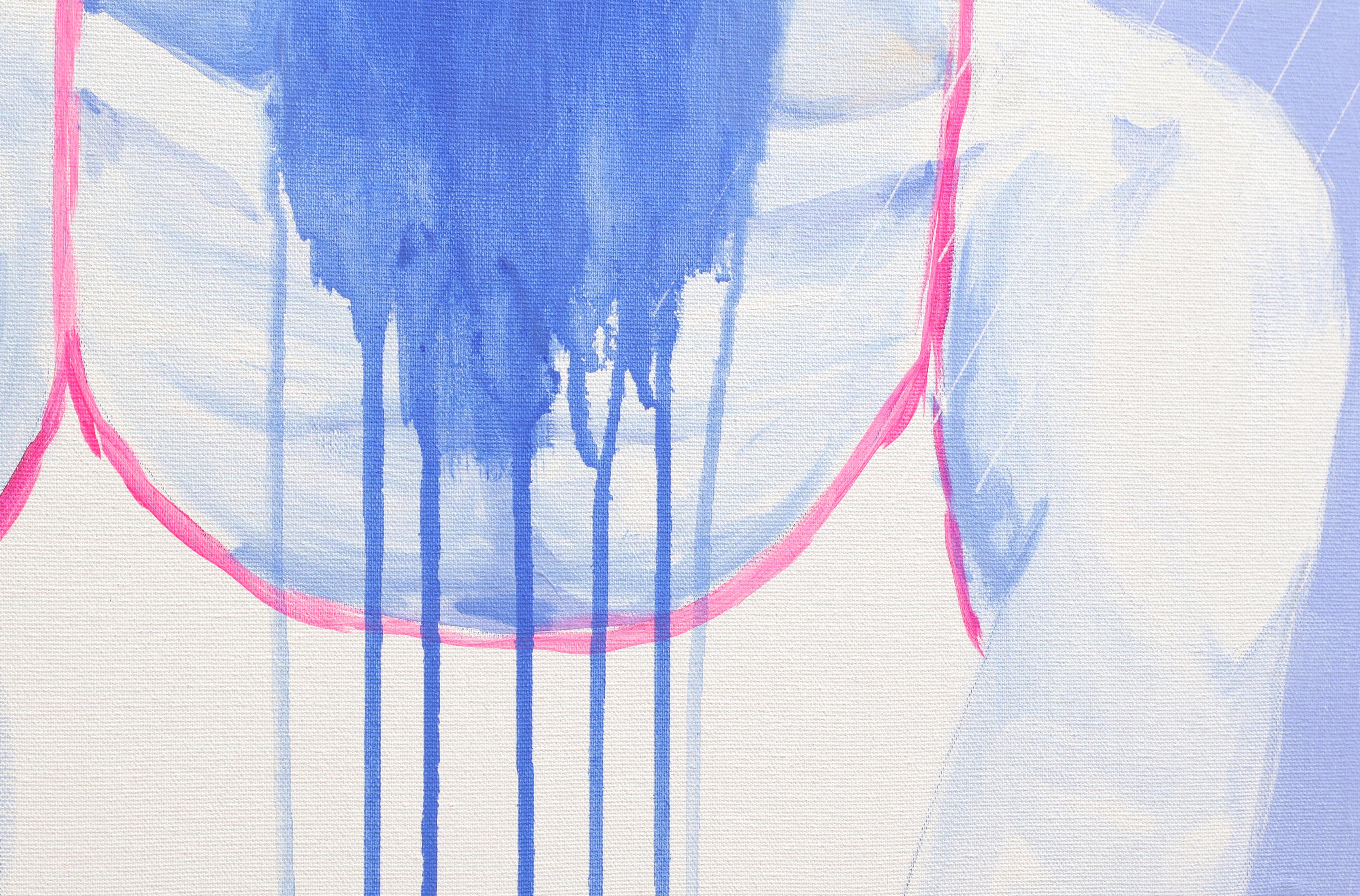 Dystopian rain - figurative painting, landscape painting For Sale 1