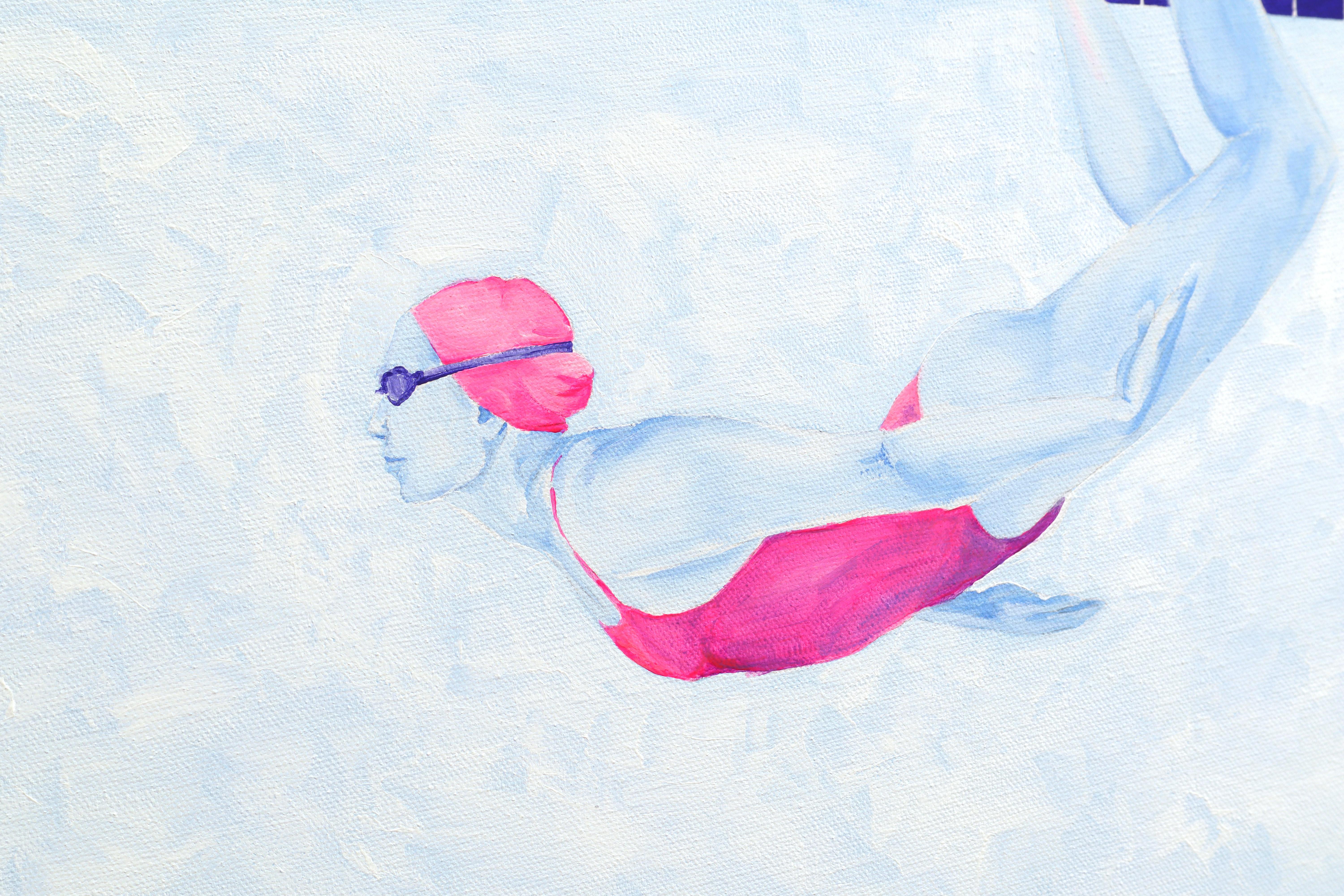 Fish bowl - figurative painting, landscape painting - Minimalist Painting by Ana Patitu