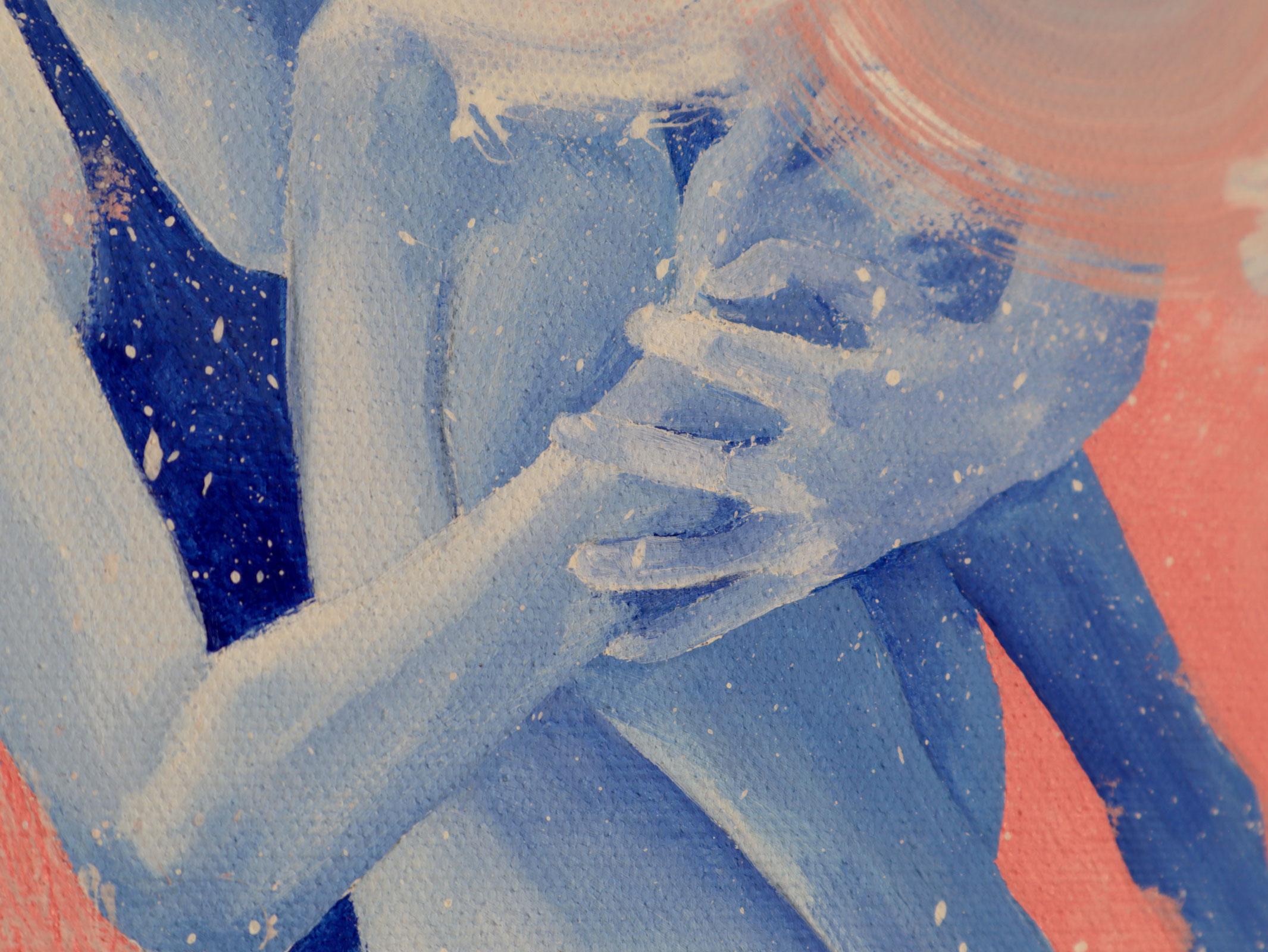 Peinture figurative d'été, peinture de paysage - Minimaliste Painting par Ana Patitu