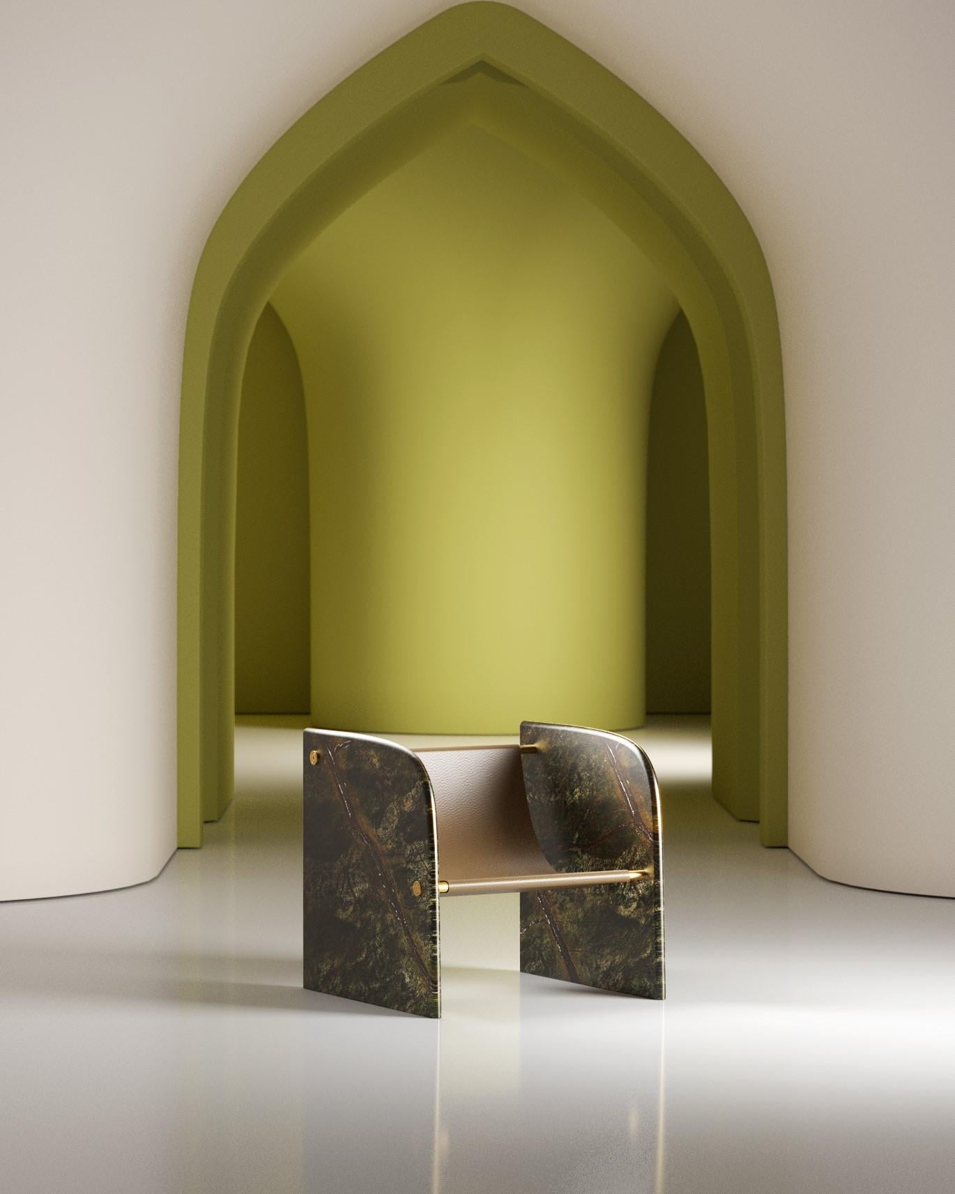 Silla Ana Picasso de mármol verde by Serafini Moderno en venta