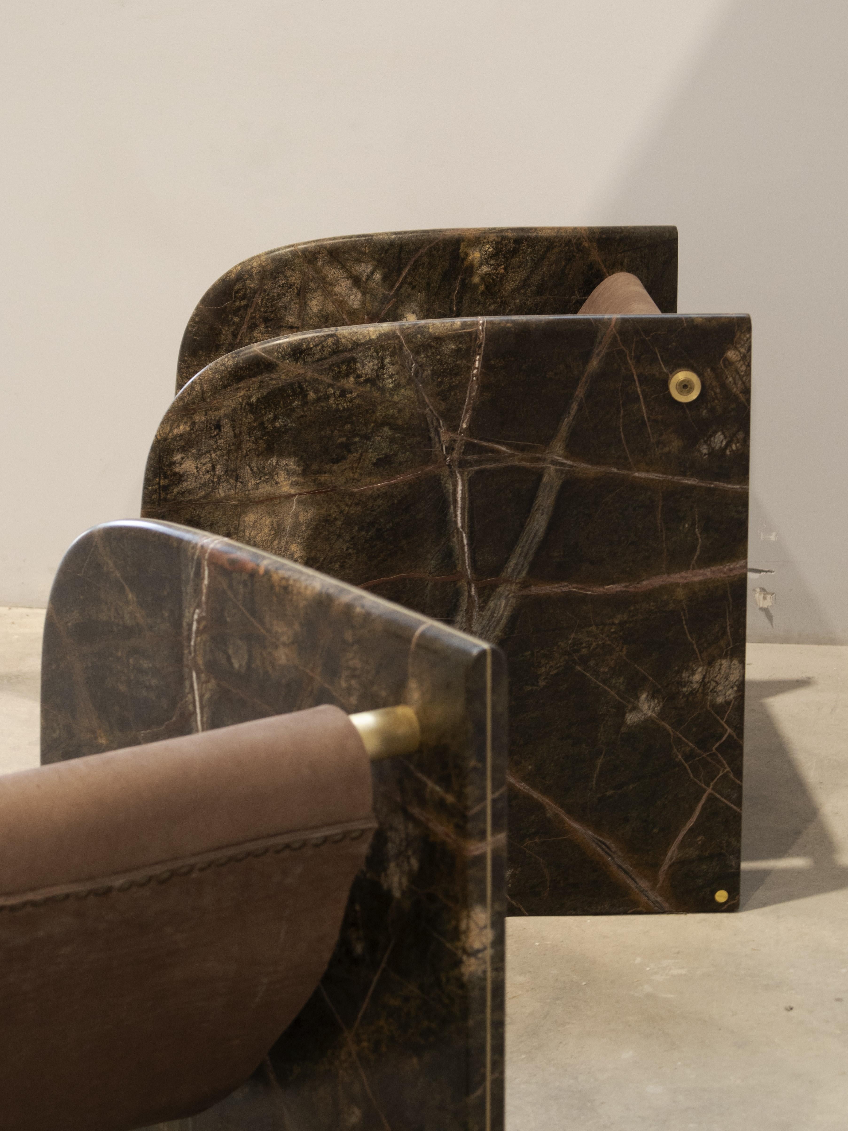 Silla Ana Picasso de mármol verde by Serafini Italiano en venta