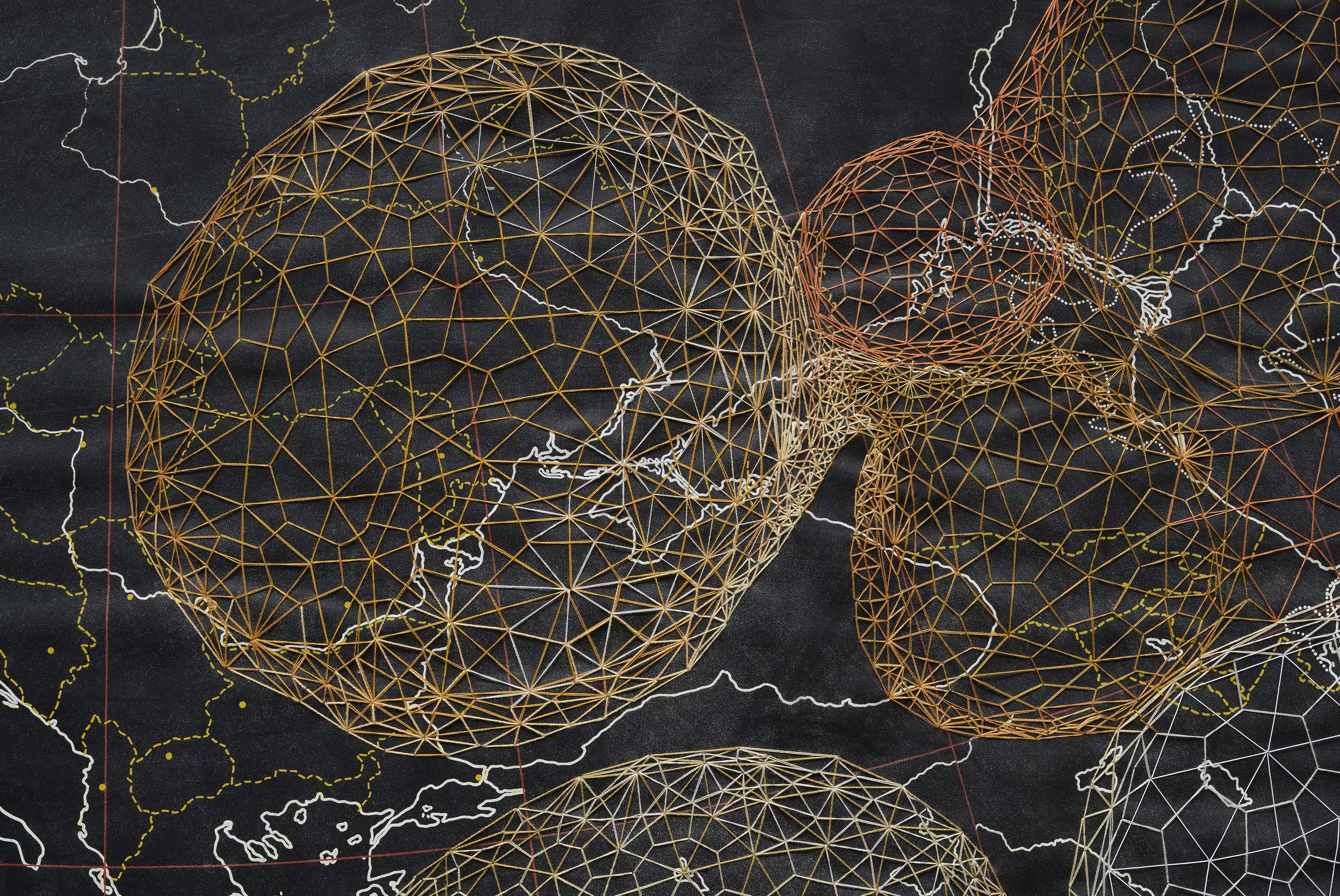 Planisferio, Trittico Europa e Asia, 2013. Dalla serie Cartographies in vendita 9