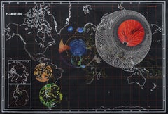 Planisferio, Europa und Asien Triptychon, 2013. Aus der Serie Cartographien