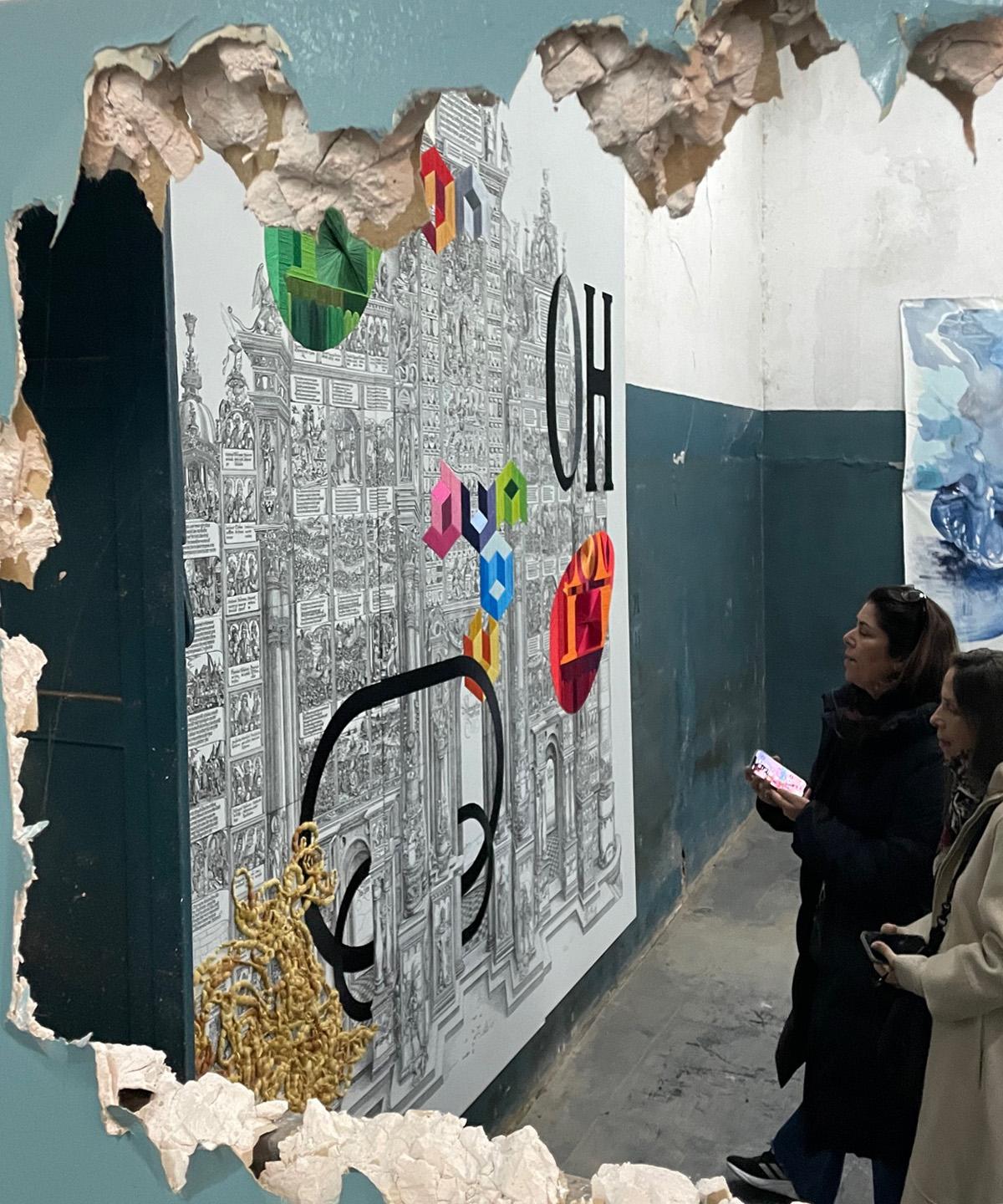 Arco del triunfo Tríptico. De la serie Durero - Mixed Media Art Contemporáneo de Ana Seggiaro
