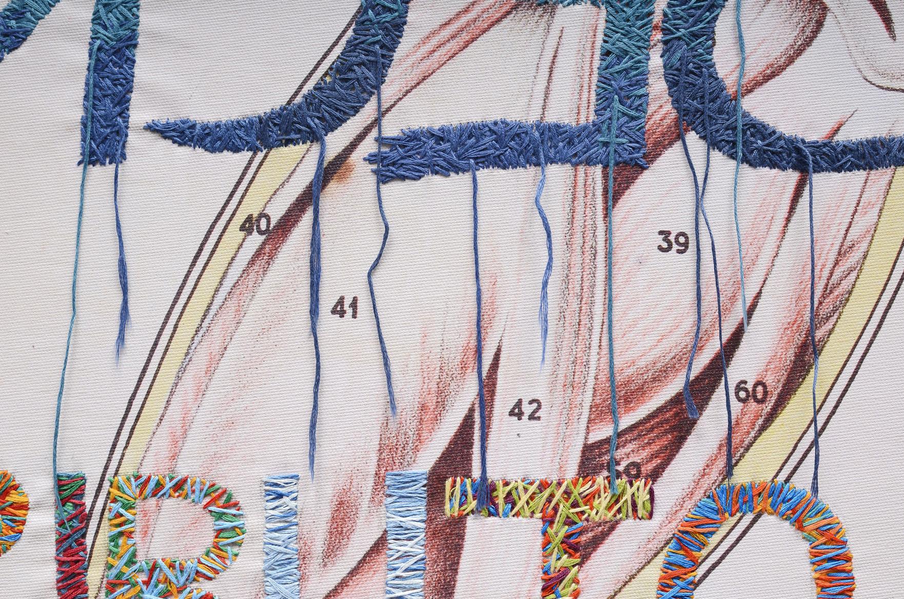 Cuerpo Humano, Bordado sobre lienzo de la serie Anatomía en venta 1