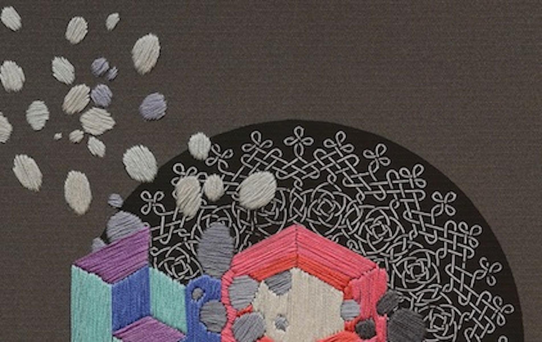 Deconstrucción. Unique embroidery artwork from the Durero series  - Contemporary Art by Ana Seggiaro