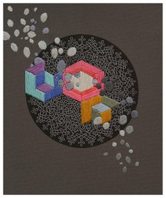 Deconstrucción. Unique embroidery artwork from the Durero series 
