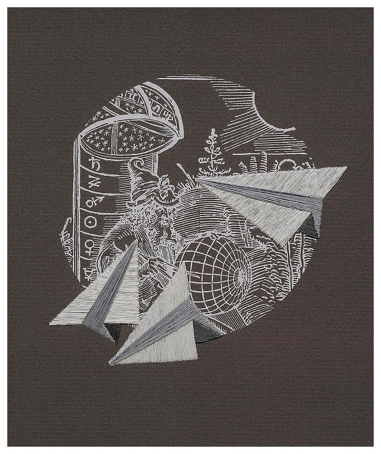 El Mago, und Náufragos inminentes Diptychon. Textilkunst aus der Serie Durero  im Angebot 1