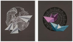 El Mago, and Náufragos inminentes Diptych. Textile Art From The Series Durero 