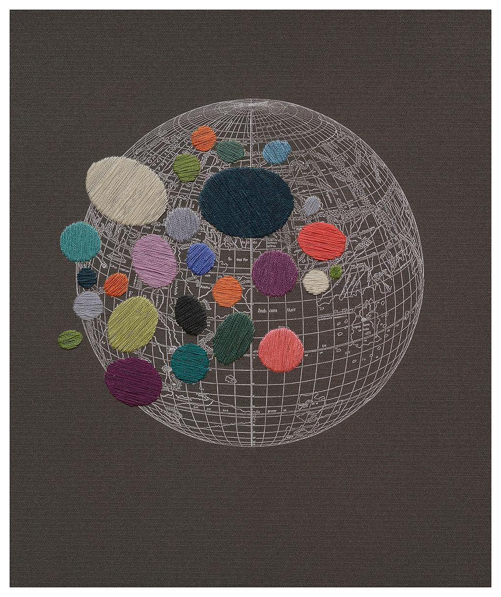 Fuera de órbita. Einzigartiges Stickerei-Kunstwerk aus der Durero-Serie 
