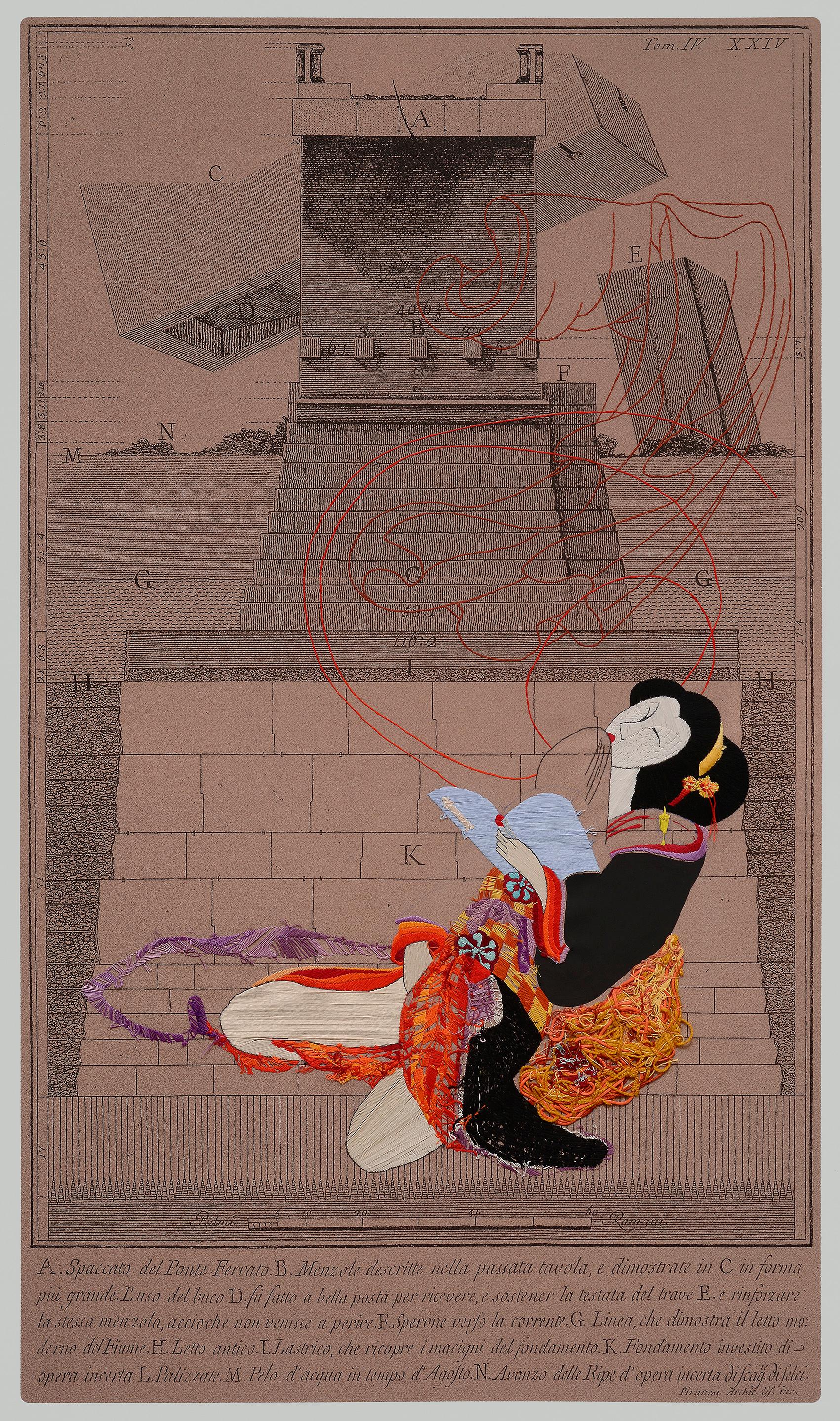 Geisha III, II and I Triptych. From The Piranesi Series For Sale 5