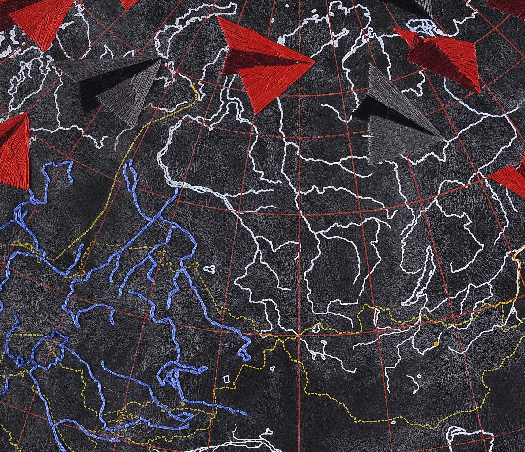 Dittico Planisferio e Asia. Dalla serie Cartographies in vendita 4