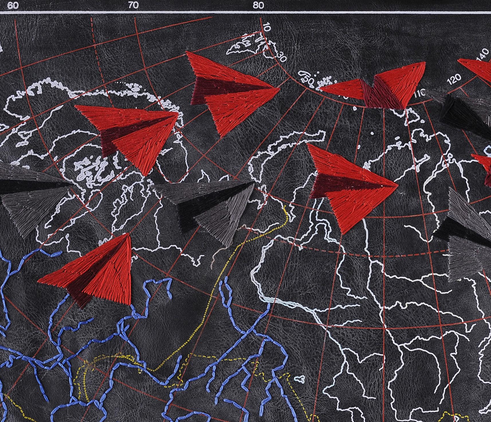 Dittico Planisferio e Asia. Dalla serie Cartographies in vendita 5