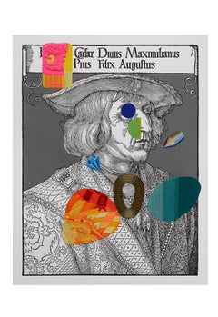 Maximilianus, Ricamo a mano su tela stampata. Dalla serie Durero