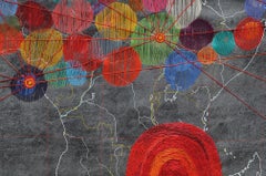 Afrika. Handstickerei auf Karte. Aus der Serie Cartographien