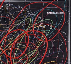 America del Sur. Hand Embroidery on map. From the Cartographies series